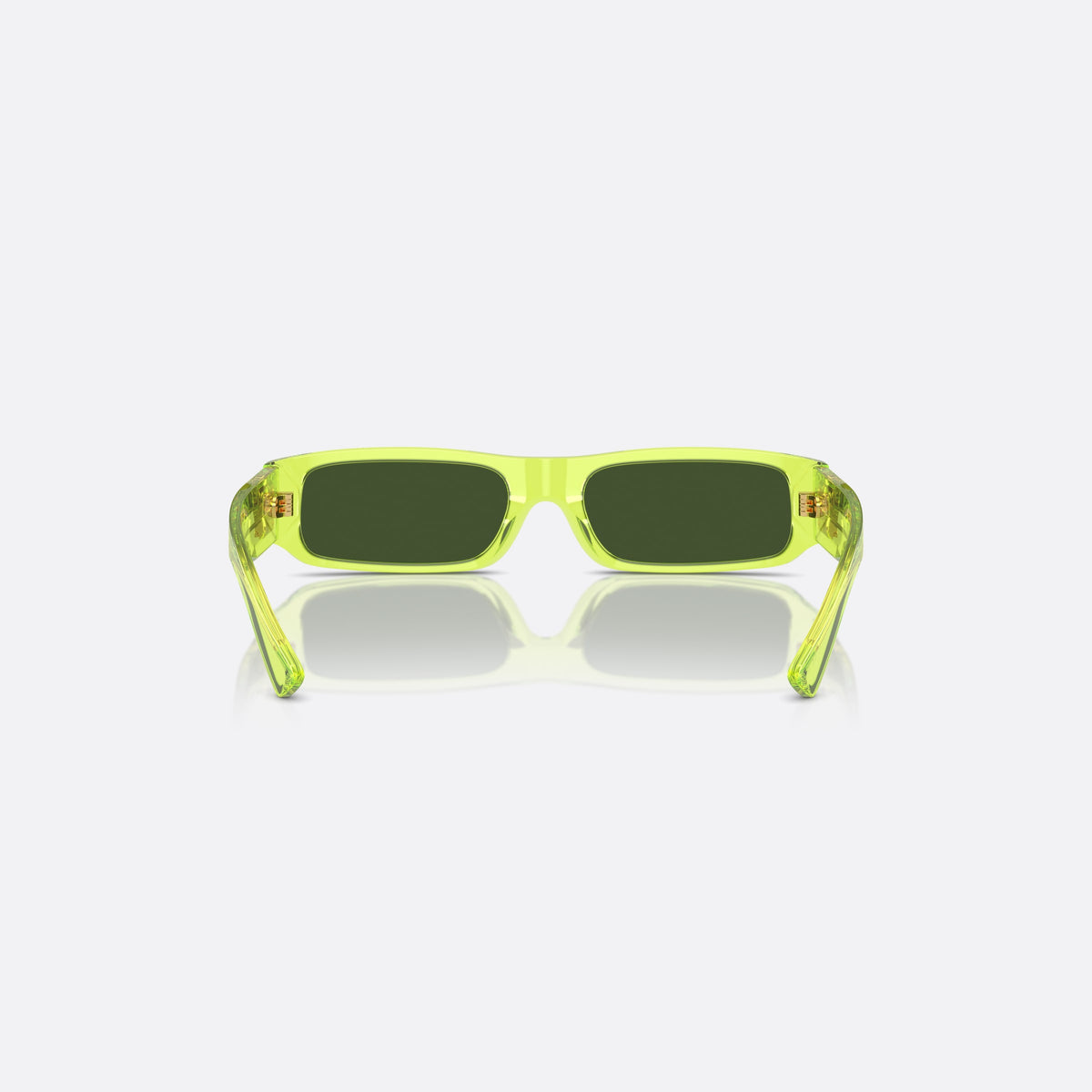 Dolce & Gabbana DX4005 344171 sunglasses, green rectangle frame for kids, plain bridge, brand plaque on temple, wide tapered temples, back view