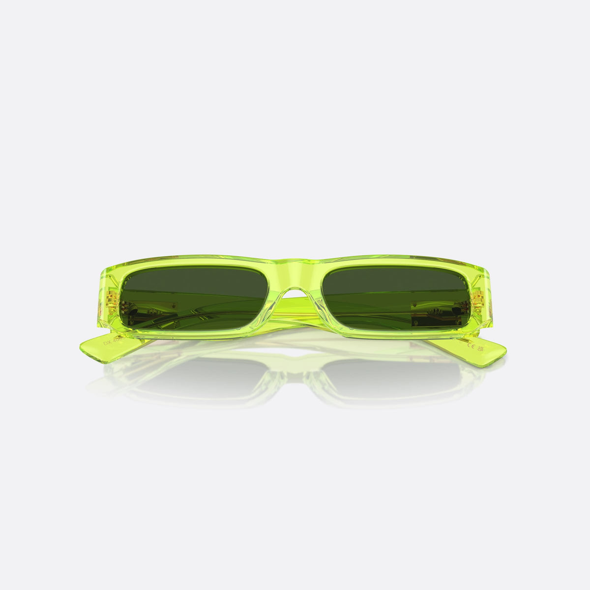 Dolce & Gabbana DX4005 344171 sunglasses, green rectangle frame for kids, plain bridge, brand plaque on temple, wide tapered temples, folded