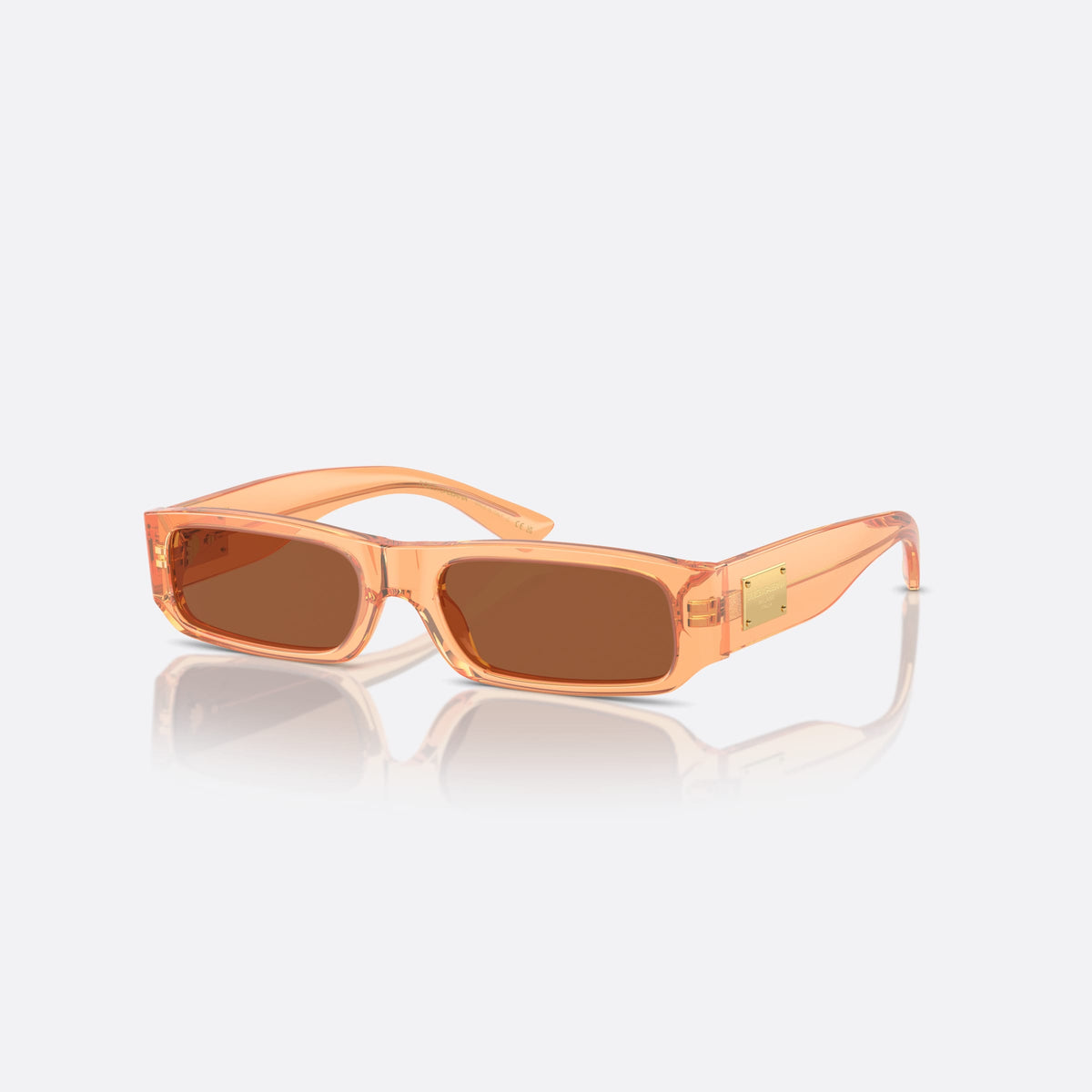 Dolce & Gabbana DX4005 344273 sunglasses, orange rectangle frame for kids, plain bridge, brand logo on plaque, full-rim frame