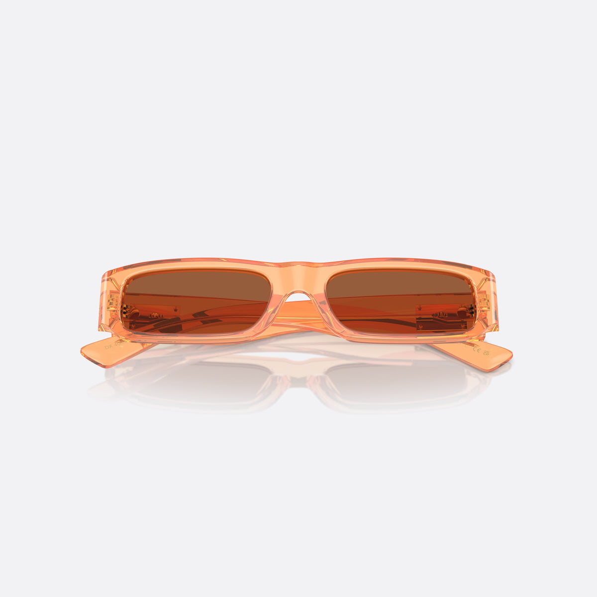 Dolce & Gabbana DX4005 344273 sunglasses, orange rectangle frame for kids, plain bridge, brand logo on plaque, full-rim frame, folded