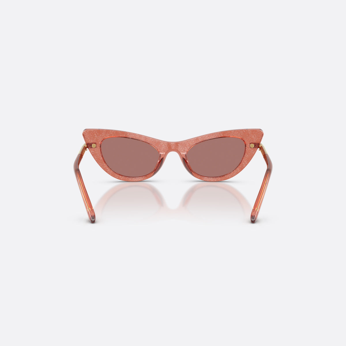 Dolce & Gabbana DX4008 3104/Z sunglasses, pink cat eye frame for kids, plain bridge, brand lettering on temples, full-rim frame, back view