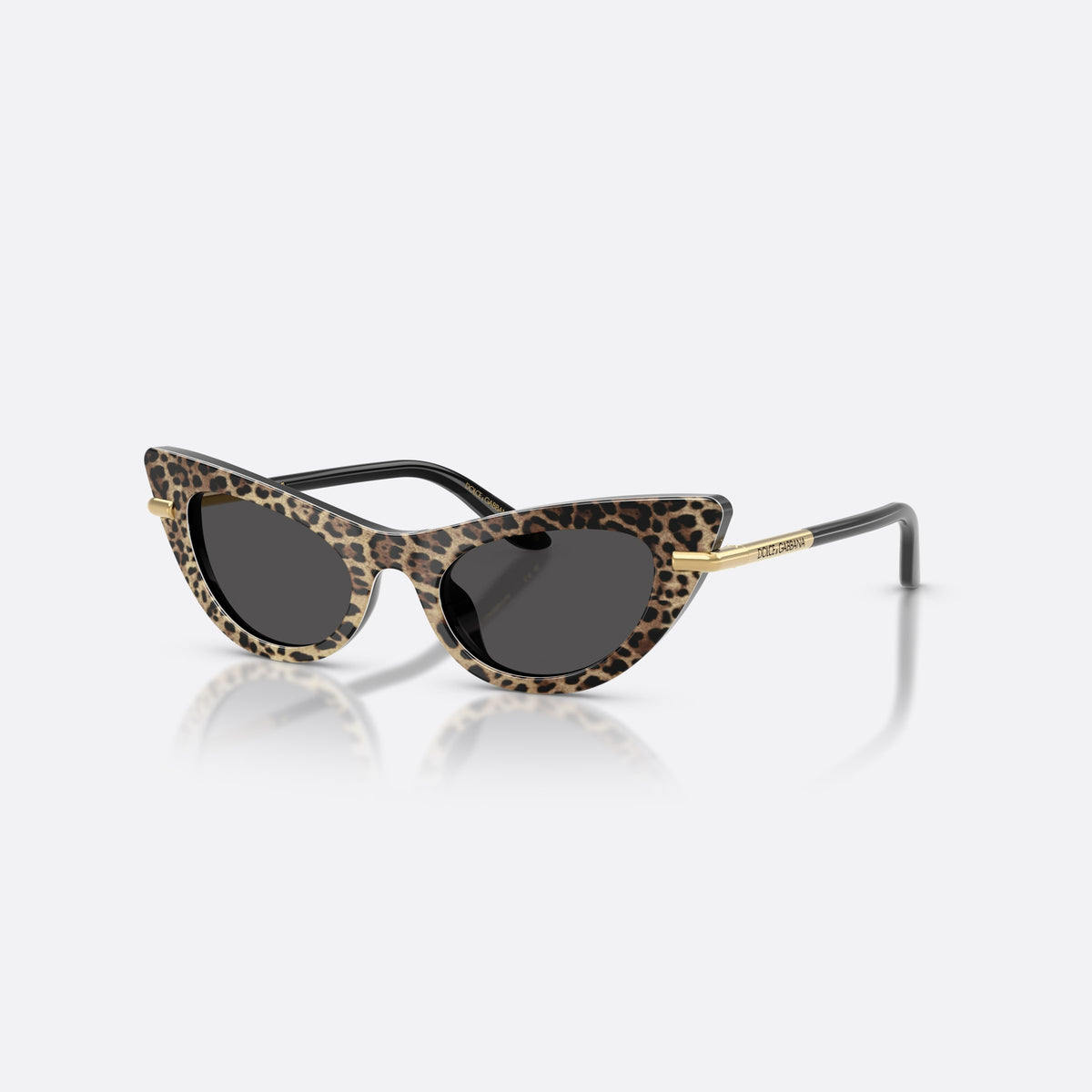 Ochelari de soare Dolce & Gabbana DX4008 316397, cat eye maro, pentru copii, punte keyhole, literele brandului pe brațe