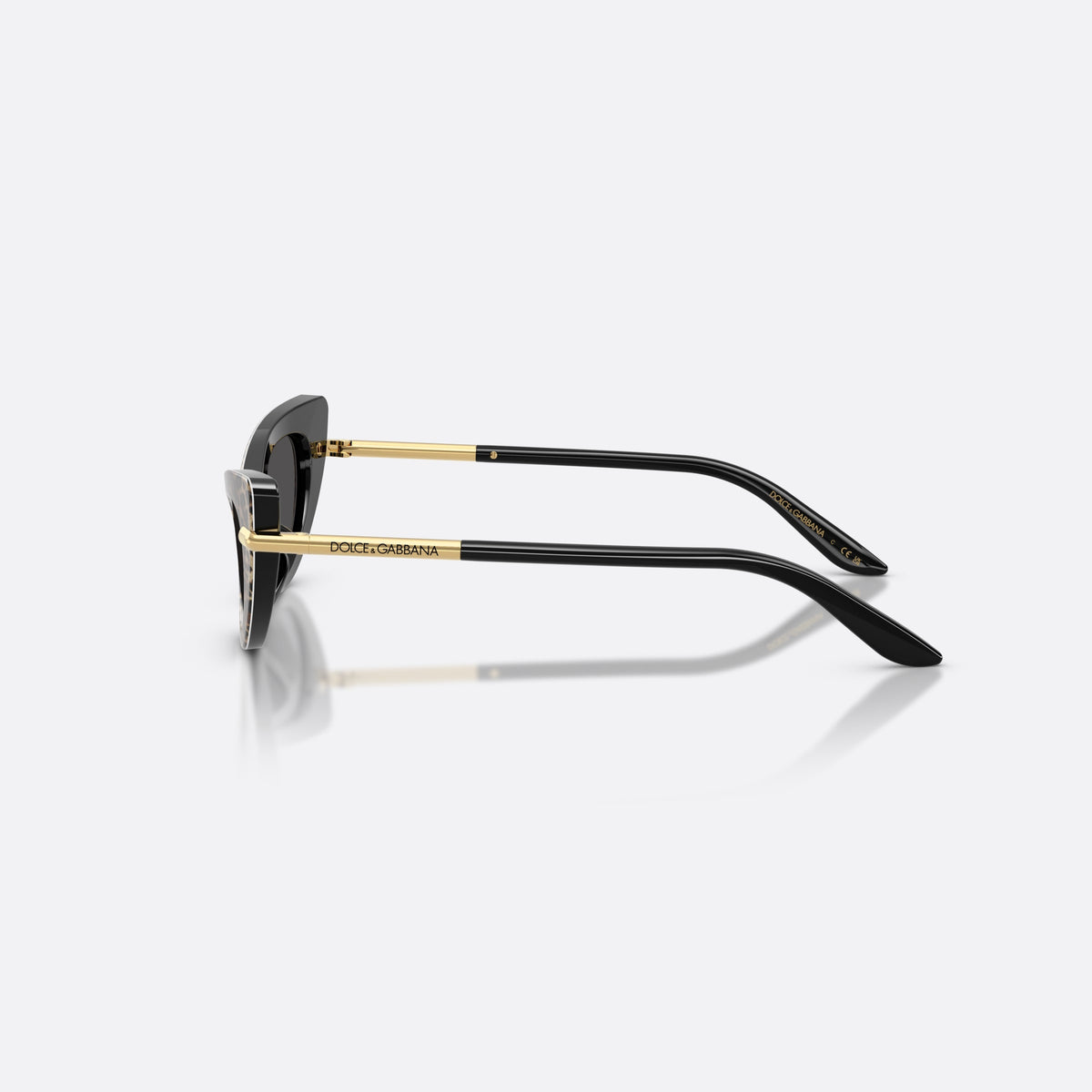 Ochelari de soare Dolce & Gabbana DX4008 316397, cat eye maro, pentru copii, punte keyhole, literele brandului pe brațe, vedere laterală