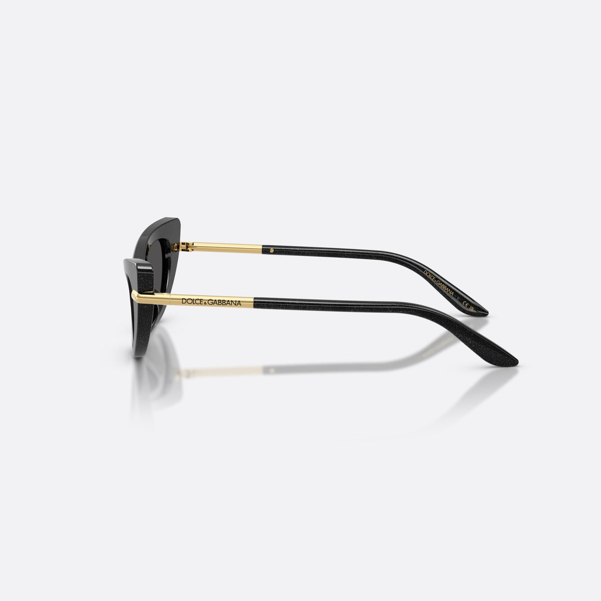 Ochelari de soare Dolce & Gabbana DX4008 324187, cat eye negru, pentru copii, punte simplă, integrată în ramă, ramă completă, vedere laterală