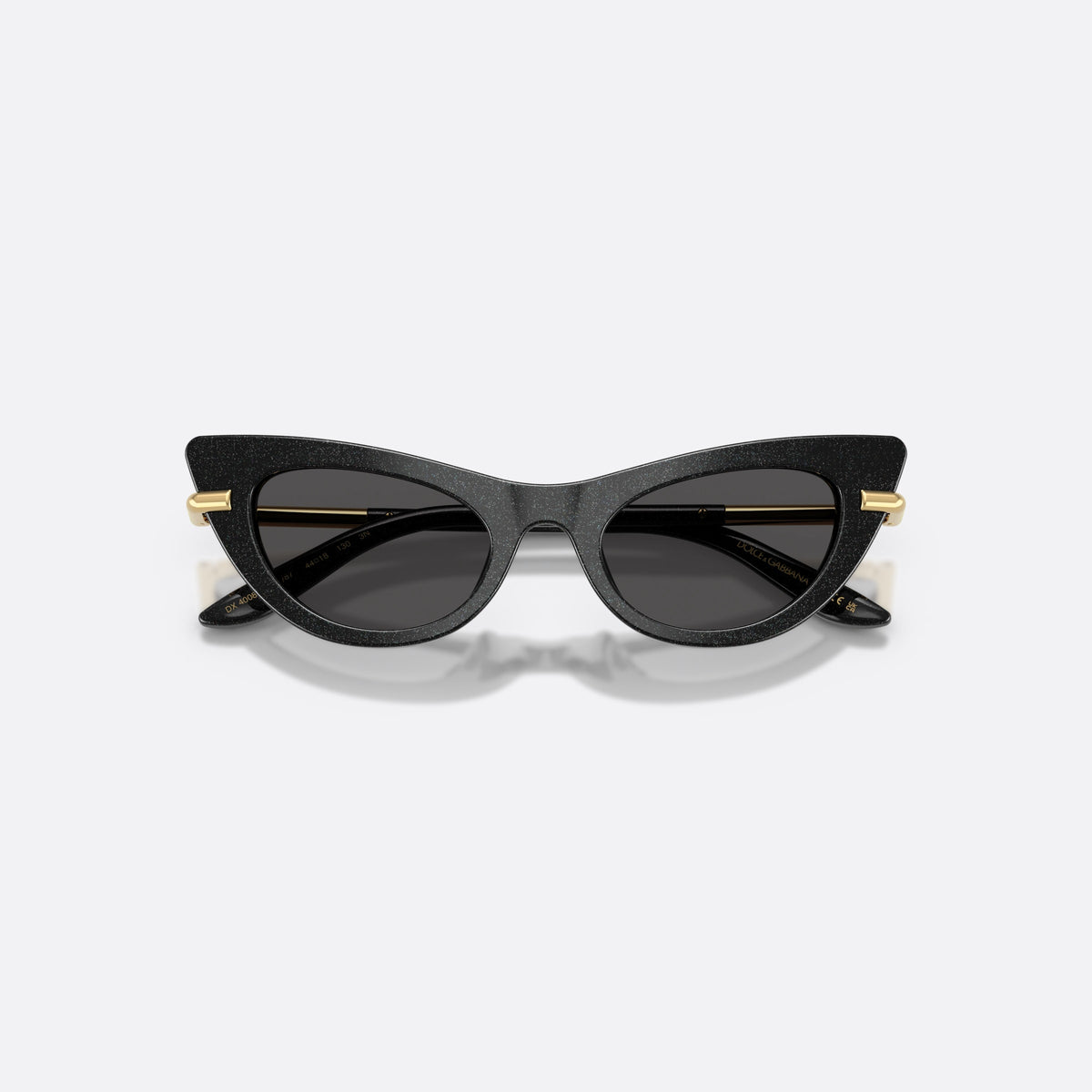 Ochelari de soare Dolce & Gabbana DX4008 324187, cat eye negru, pentru copii, punte simplă, integrată în ramă, ramă completă, cu brațele pliate