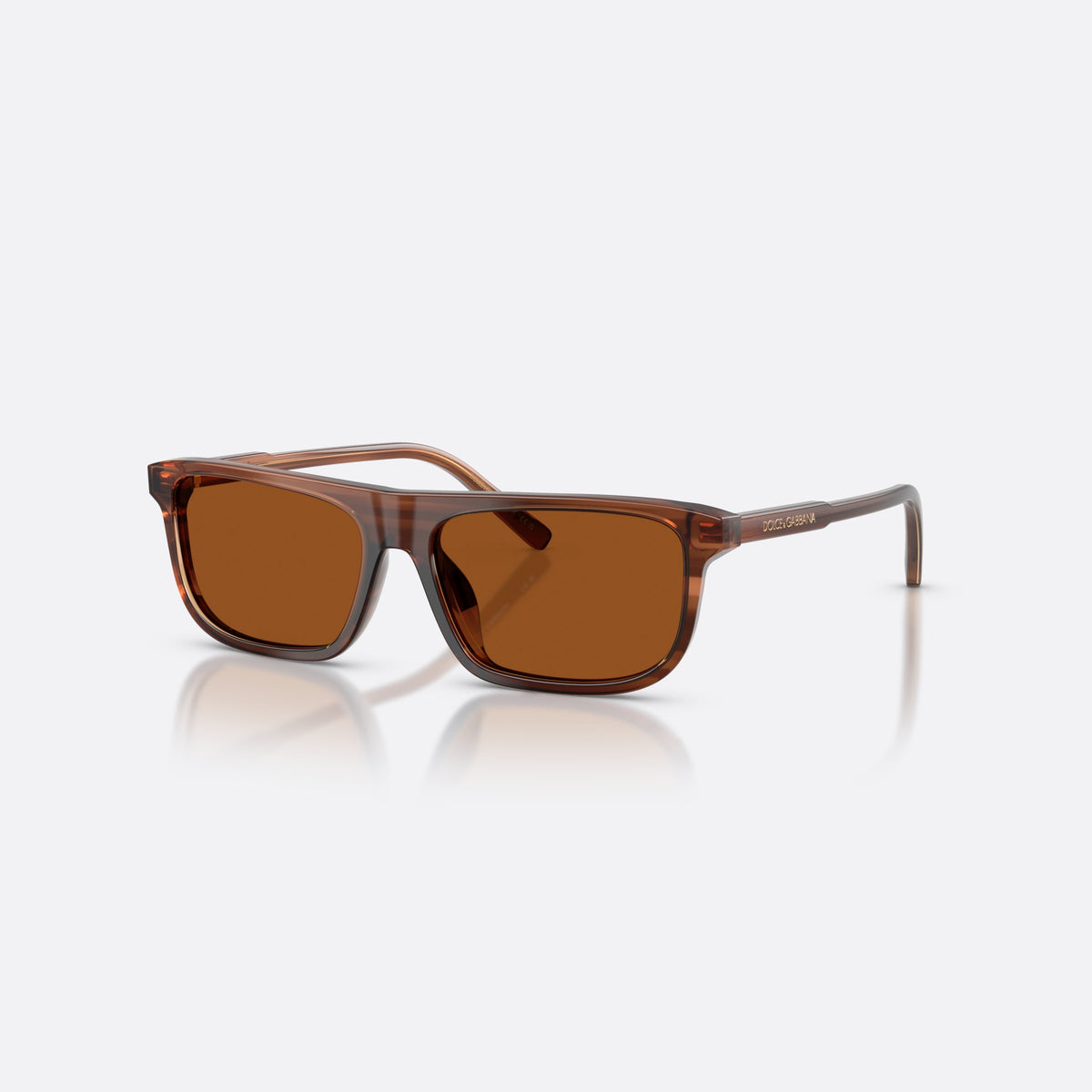 Dolce & Gabbana DX4009 348173 sunglasses, brown rectangle frame for kids, plain bridge, brand logo on temple, full-rim frame