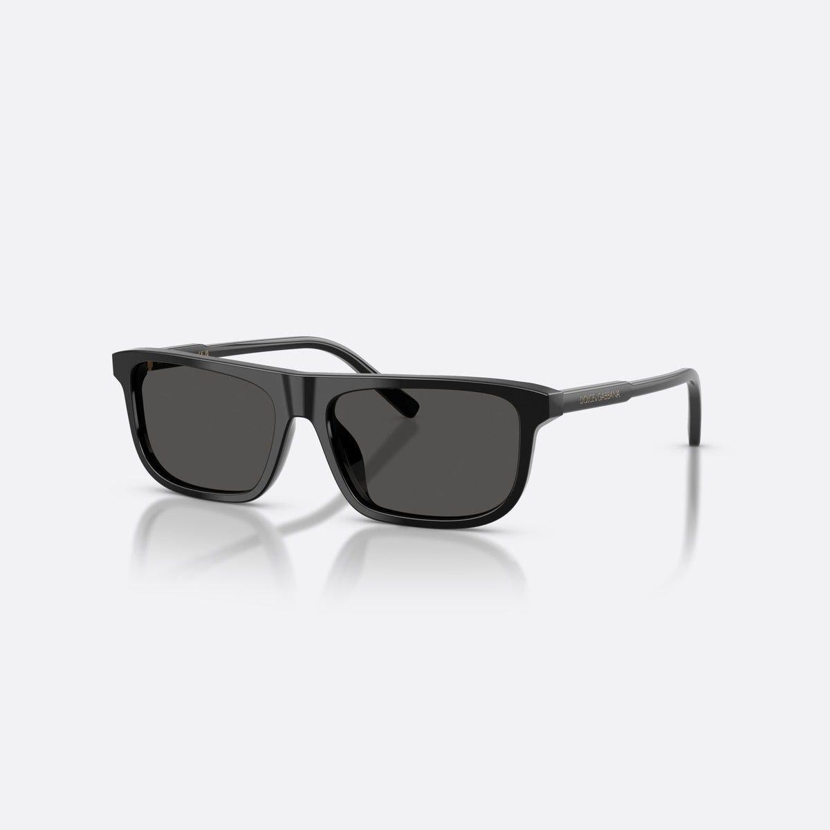 Ochelari de soare Dolce & Gabbana DX4009 501/87, rectangulari negru, pentru copii, punte simplă integrată, literele brandului pe brațe