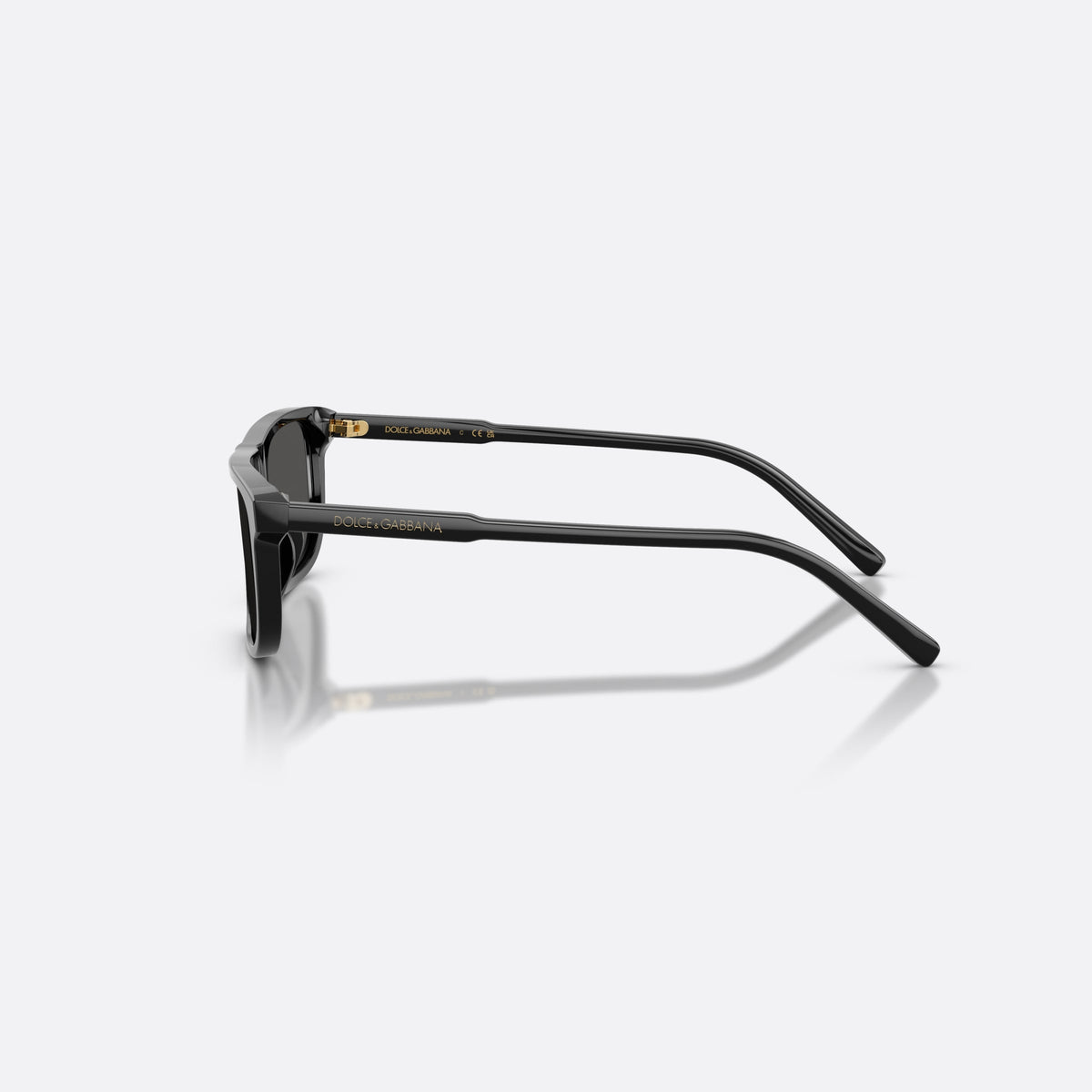 Ochelari de soare Dolce & Gabbana DX4009 501/87, rectangulari negru, pentru copii, punte simplă integrată, literele brandului pe brațe, vedere laterală