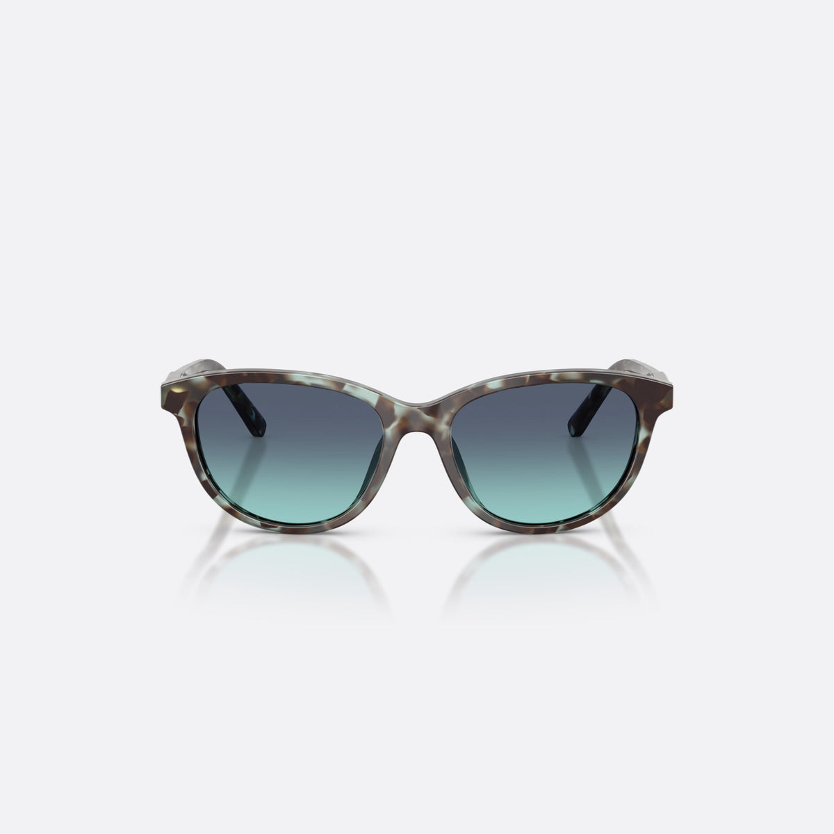 Dolce & Gabbana DX4010 34434S sunglasses, blue cat eye frame for kids, plain bridge, brand lettering on temples, full-rim frame, front view
