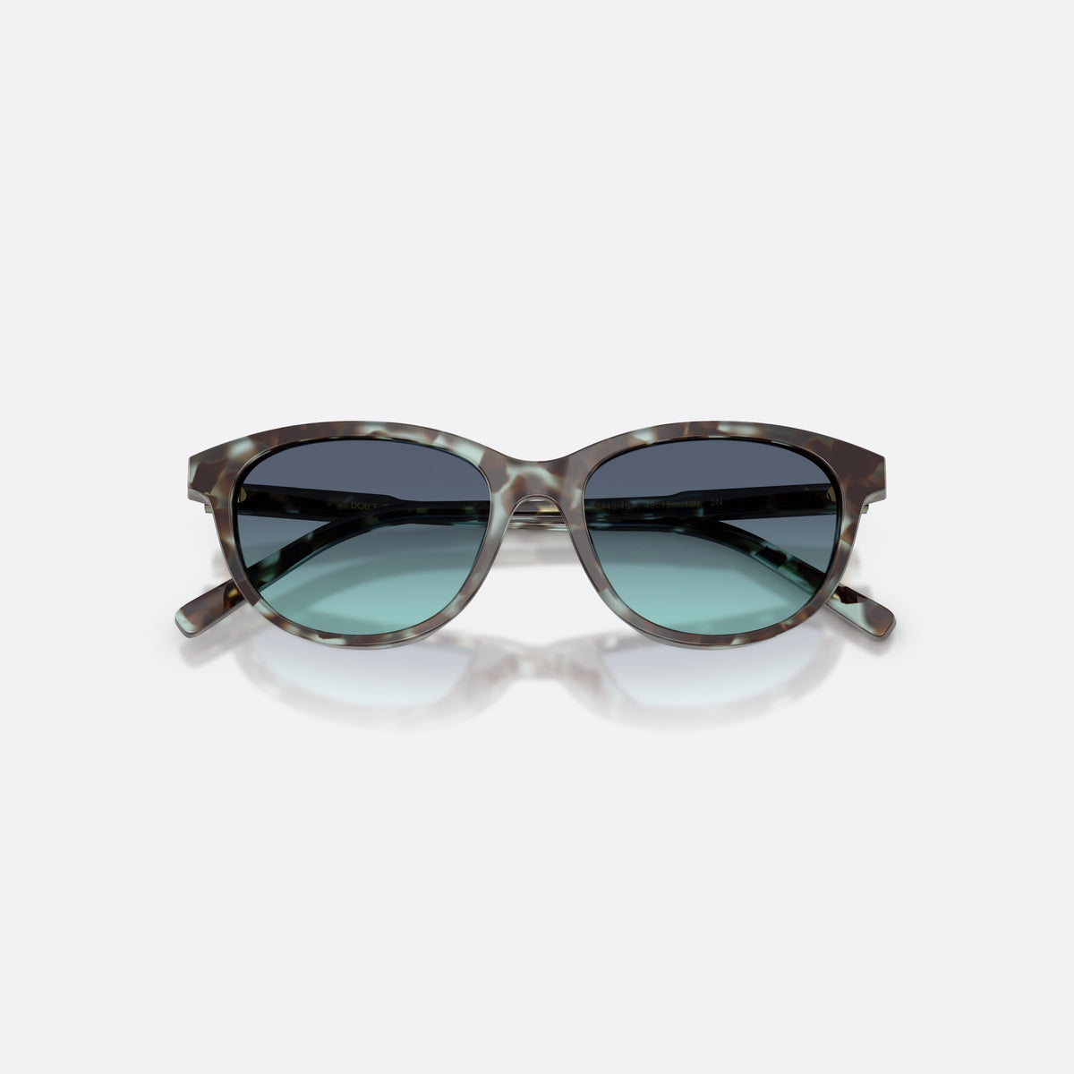 Dolce & Gabbana DX4010 34434S sunglasses, blue cat eye frame for kids, plain bridge, brand lettering on temples, full-rim frame, folded