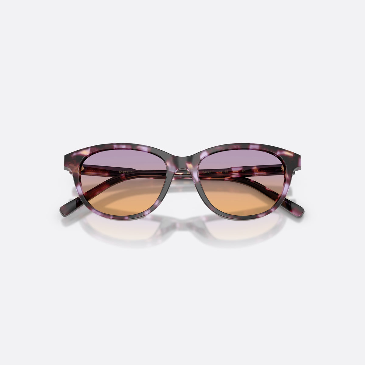 Dolce & Gabbana DX4010 3477EL sunglasses, violet cat eye frame for kids, plain bridge, brand lettering on temples, folded