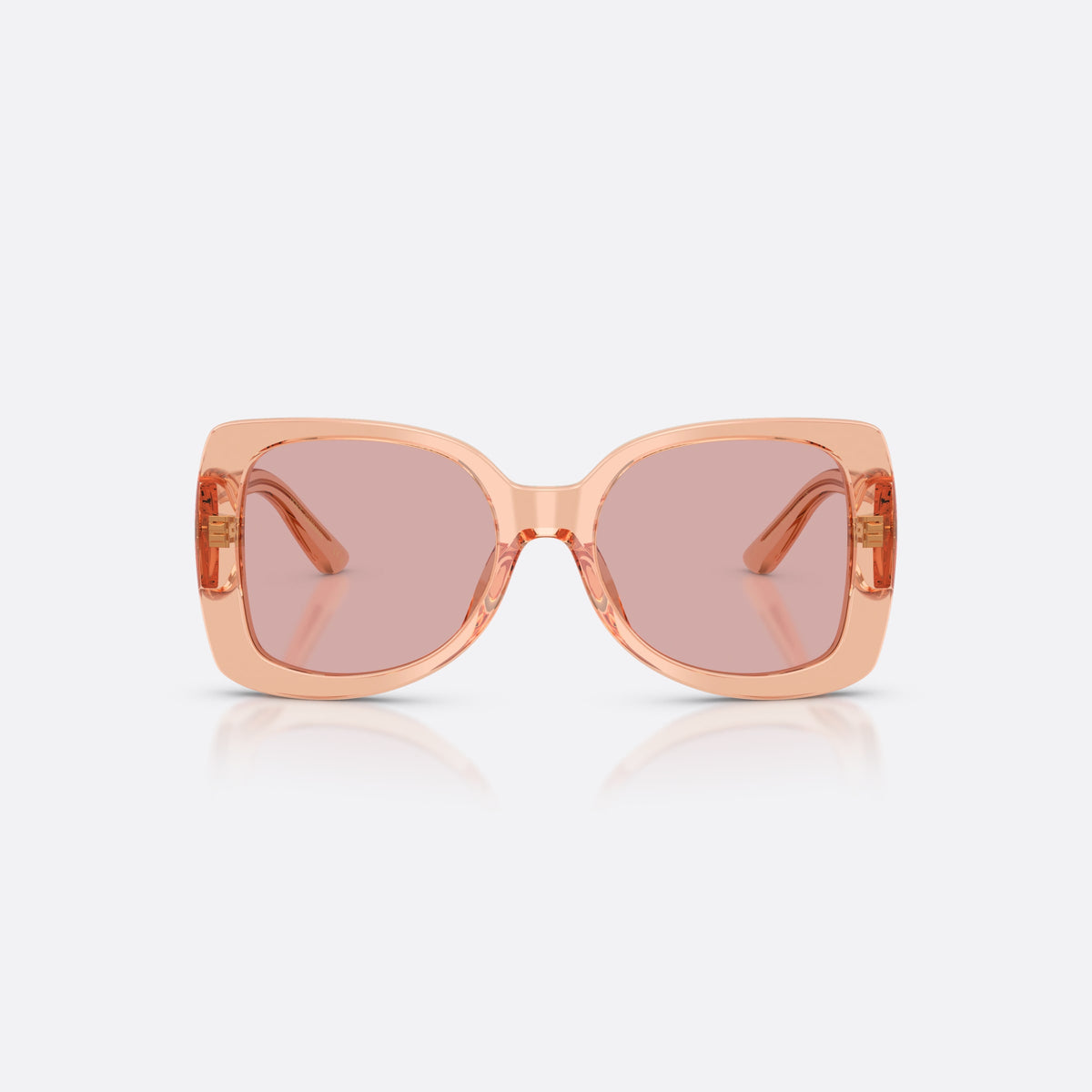 Ochelari de soare Dolce & Gabbana DX4012 322684, fluture roz, pentru copii, punte simplă cu arc central, brațe late conice, vedere din față
