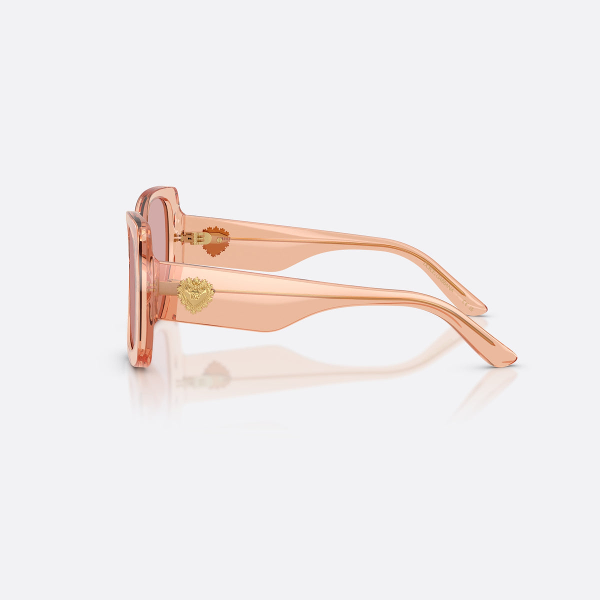 Ochelari de soare Dolce & Gabbana DX4012 322684, fluture roz, pentru copii, punte simplă cu arc central, brațe late conice, vedere laterală