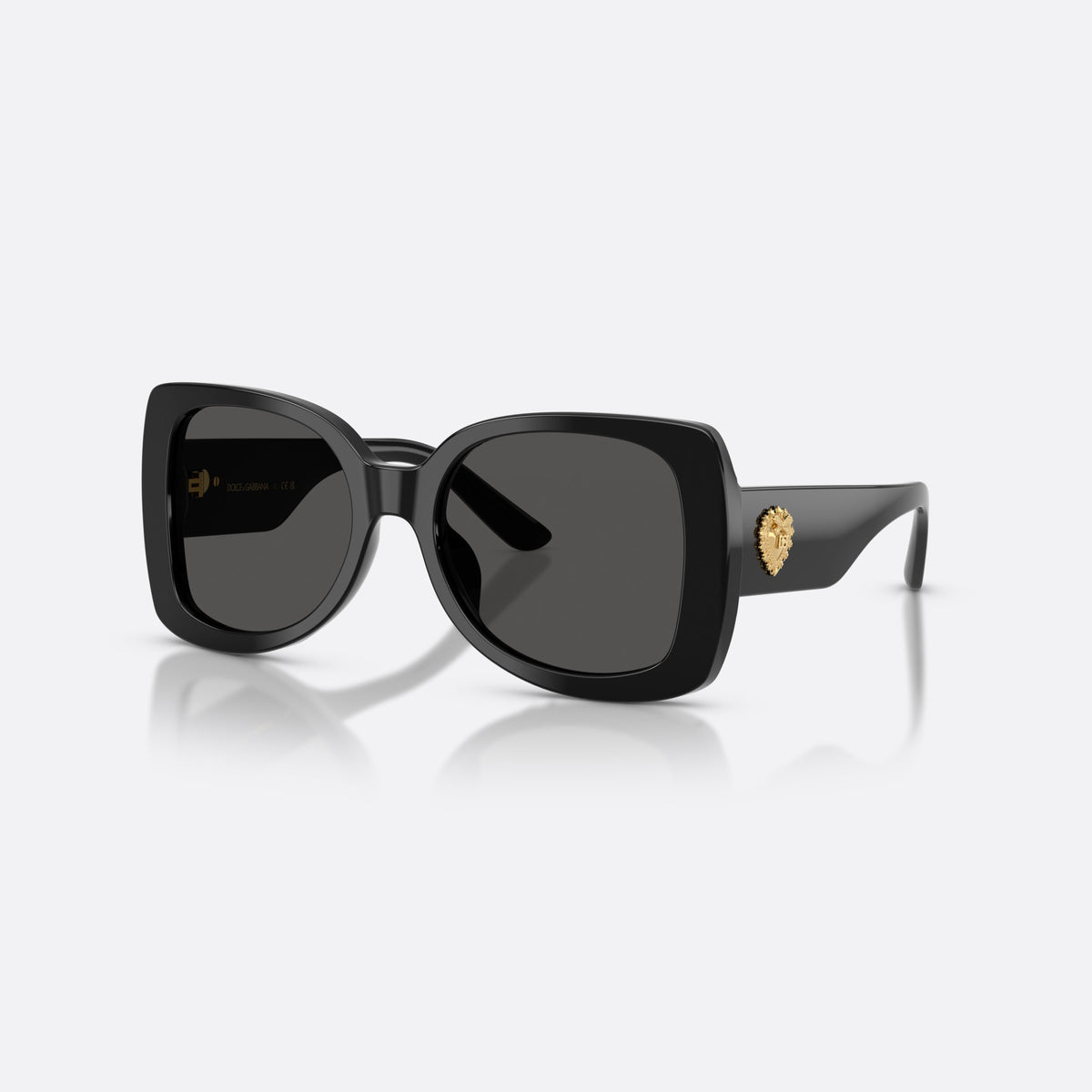 Dolce & Gabbana DX4012 501/87 sunglasses, black butterfly frame for kids, plain bridge, brand lettering on temples