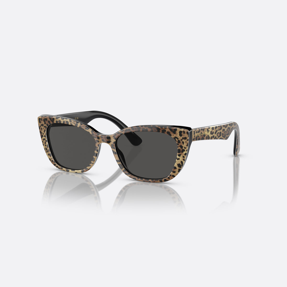 Ochelari de soare Dolce & Gabbana DX4427 316387, cat eye negru, pentru copii, punte simplă, literele brandului pe brațe, ramă completă
