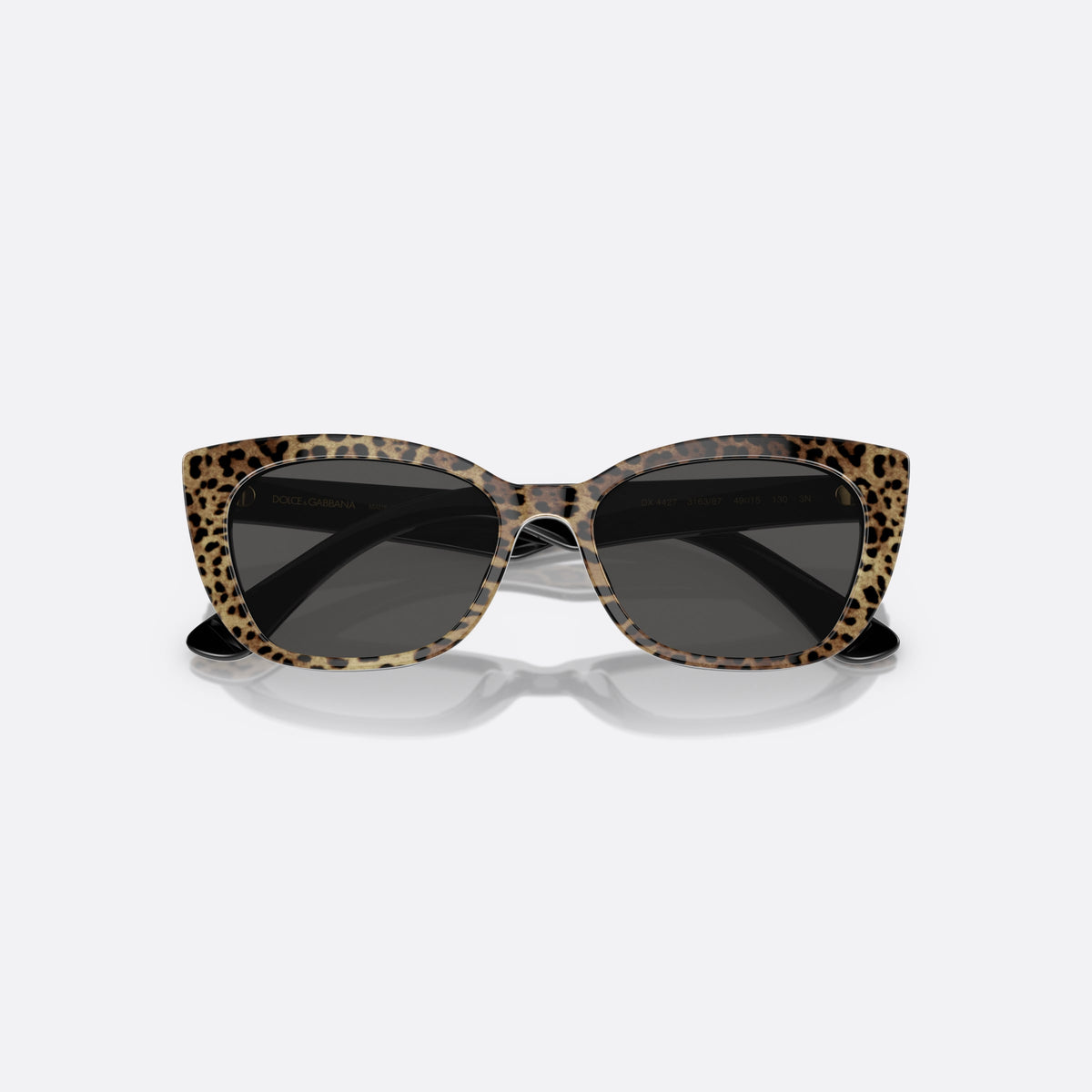 Ochelari de soare Dolce & Gabbana DX4427 316387, cat eye negru, pentru copii, punte simplă, literele brandului pe brațe, ramă completă, cu brațele pliate