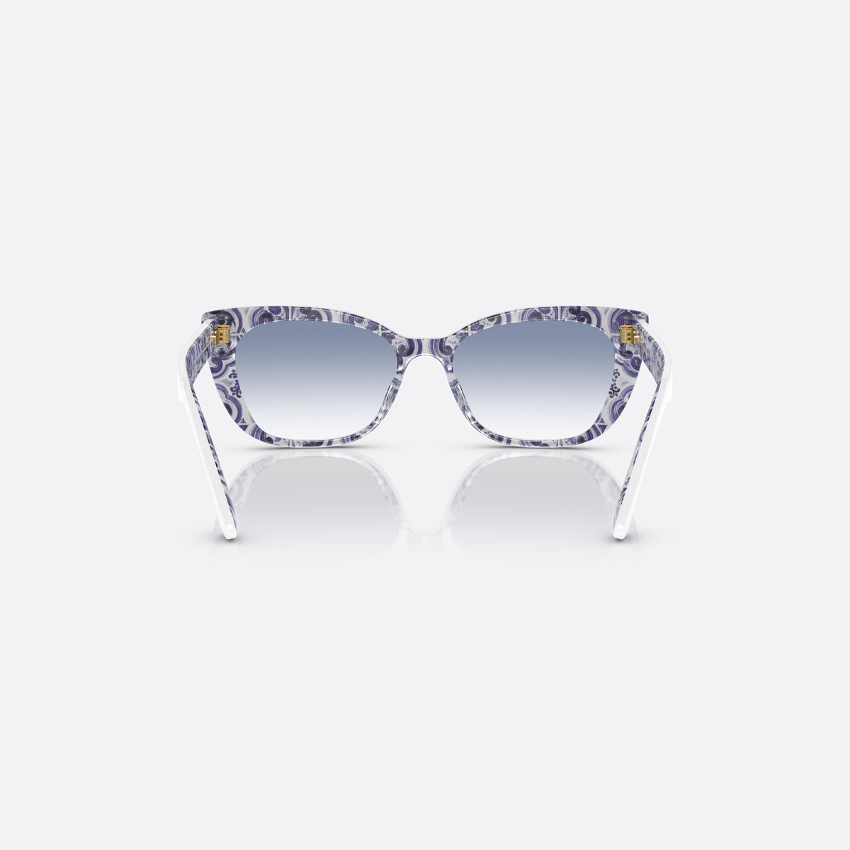 Dolce & Gabbana DX4427 337119 sunglasses, white cat eye frame for kids, plain bridge, brand lettering on temple, full-rim frame, back view