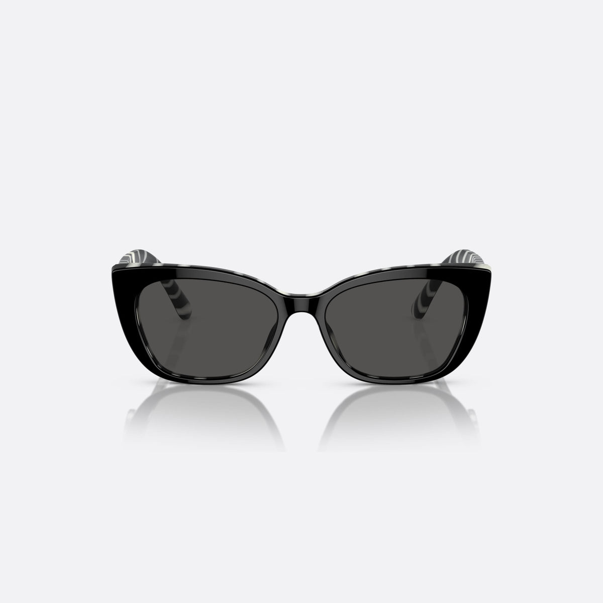 Dolce & Gabbana DX4427 337287 sunglasses, black cat eye frame for kids, plain bridge, brand lettering on temples, full-rim frame, front view