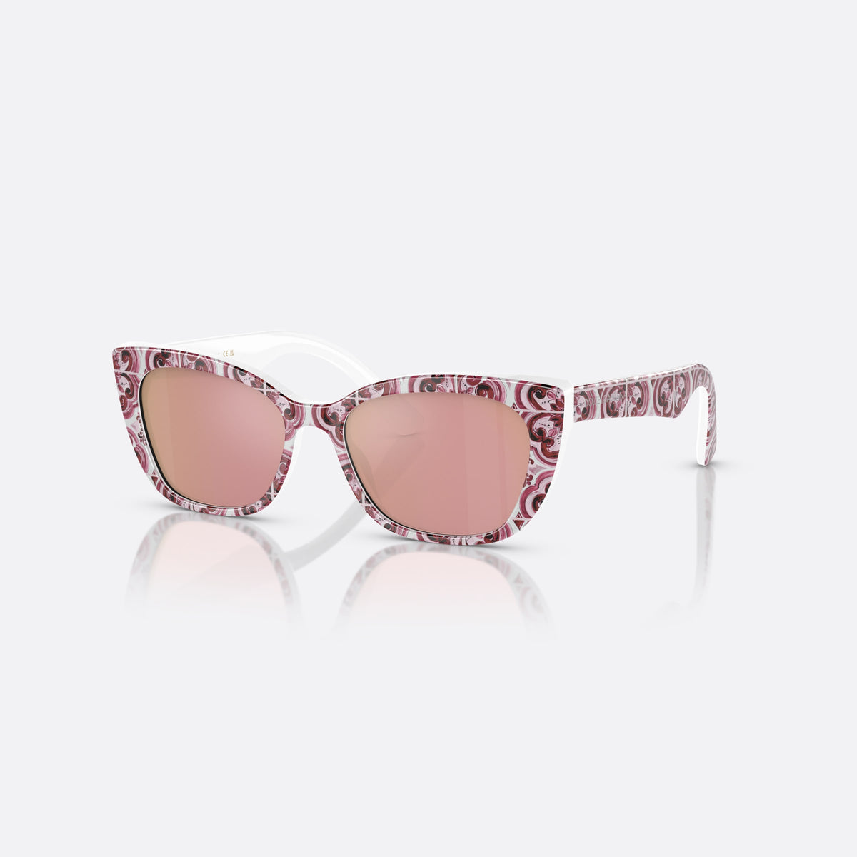 Dolce & Gabbana DX4427 3425E4 sunglasses, multicolor cat eye frame for kids, plain bridge, flat temples, full-rim frame