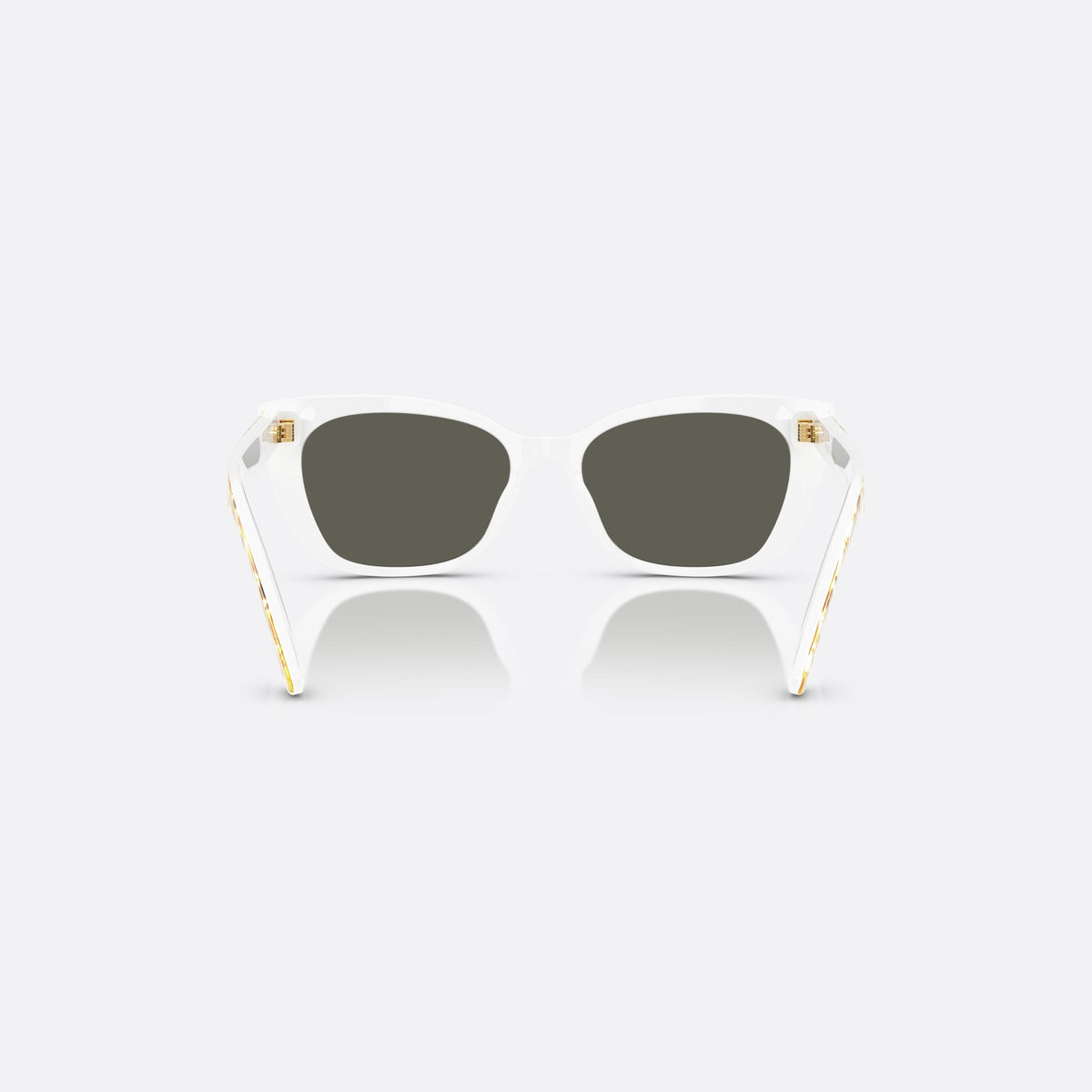 Dolce & Gabbana DX4427 34347P sunglasses, yellow cat eye frame for kids, plain bridge with rounded top, brand lettering on temples, back view