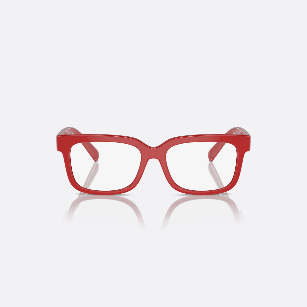 Dolce & Gabbana DX5002 3088 eyeglasses, red rectangle frame for kids, plain integrated bridge, brand lettering on temples, front view