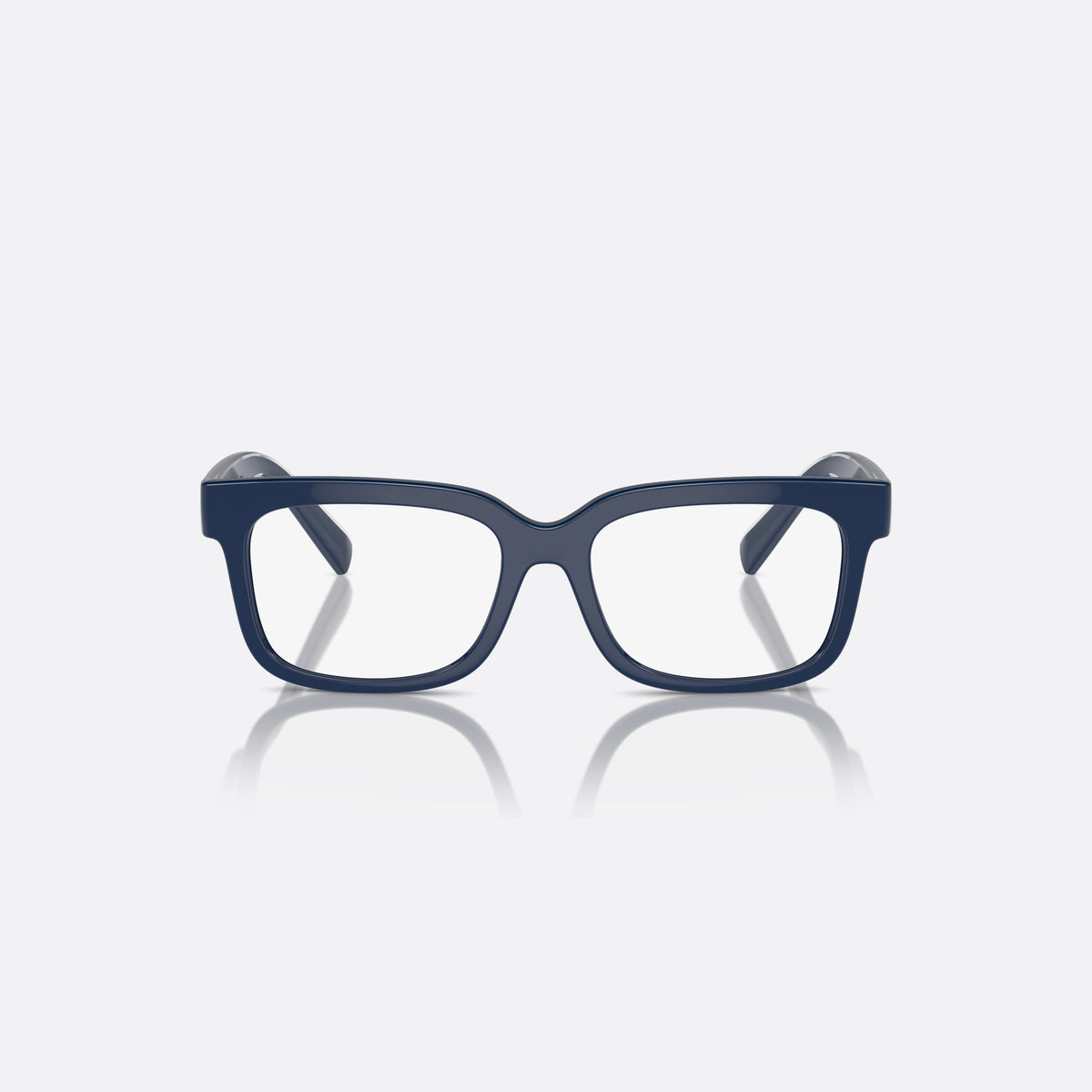 Dolce & Gabbana DX5002 3094 eyeglasses, blue rectangle frame for kids, plain bridge, brand lettering on temples, full-rim frame, front view