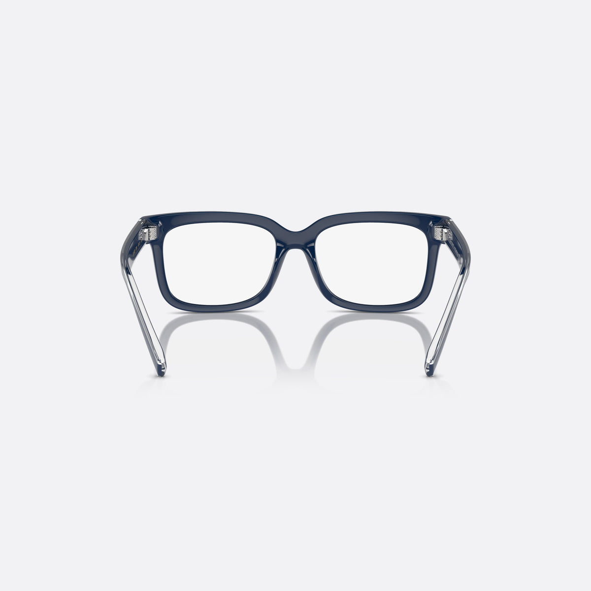 Dolce & Gabbana DX5002 3094 eyeglasses, blue rectangle frame for kids, plain bridge, brand lettering on temples, full-rim frame, back view