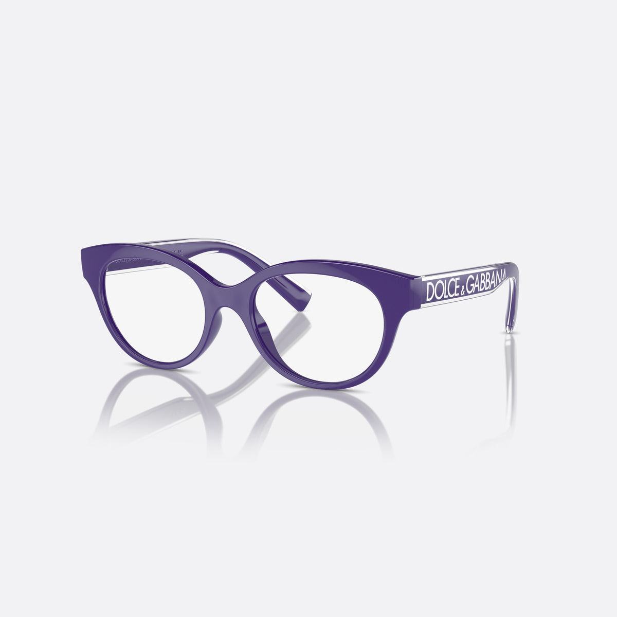 Dolce & Gabbana DX5003 3335 eyeglasses, violet phantos frame for kids, plain bridge, brand lettering on the temples, full-rim frame