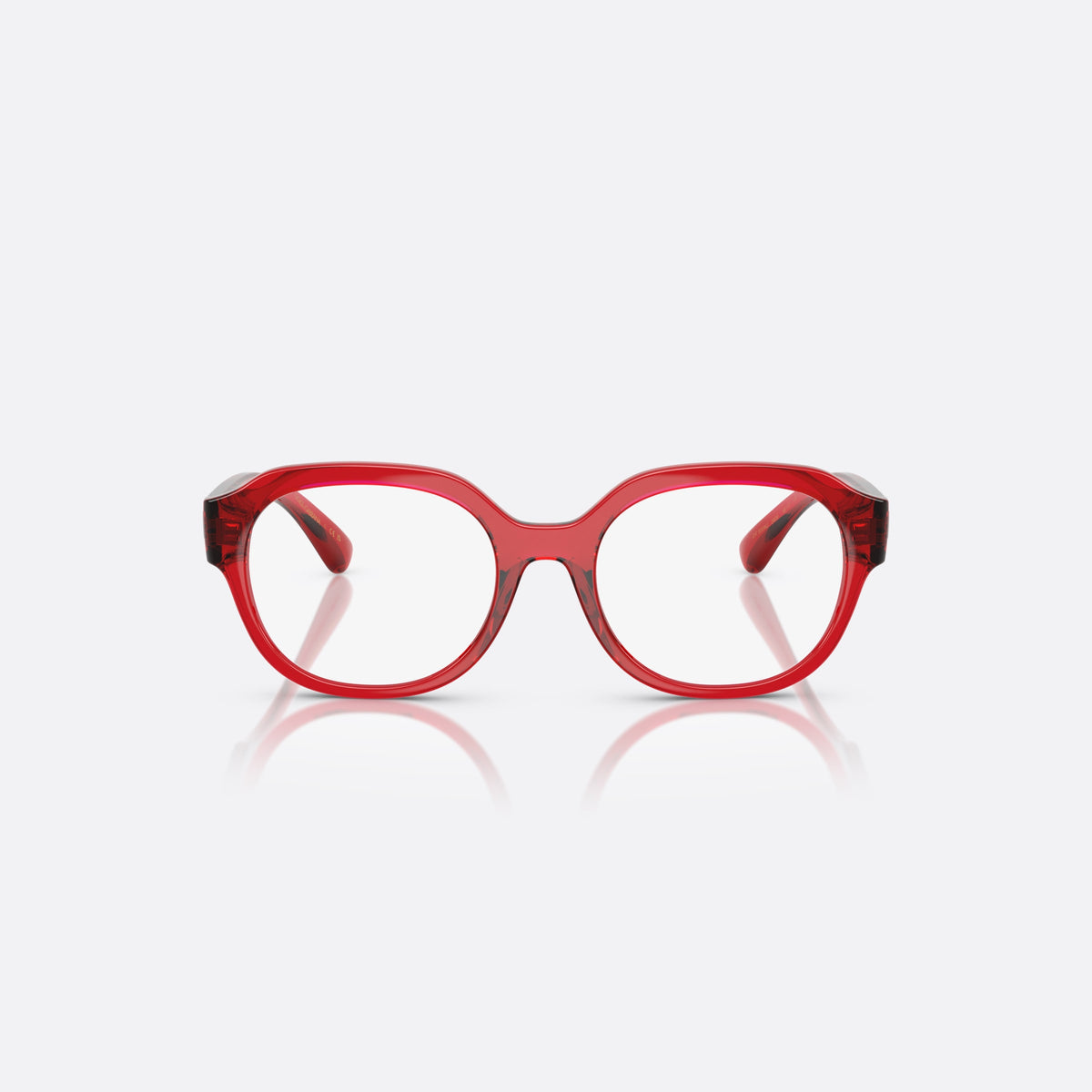 Dolce & Gabbana DX5004U 3409 eyeglasses, red round frame for kids, plain bridge, brand logo on temples, front view