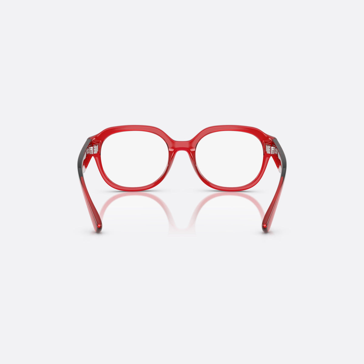 Dolce & Gabbana DX5004U 3409 eyeglasses, red round frame for kids, plain bridge, brand logo on temples, back view