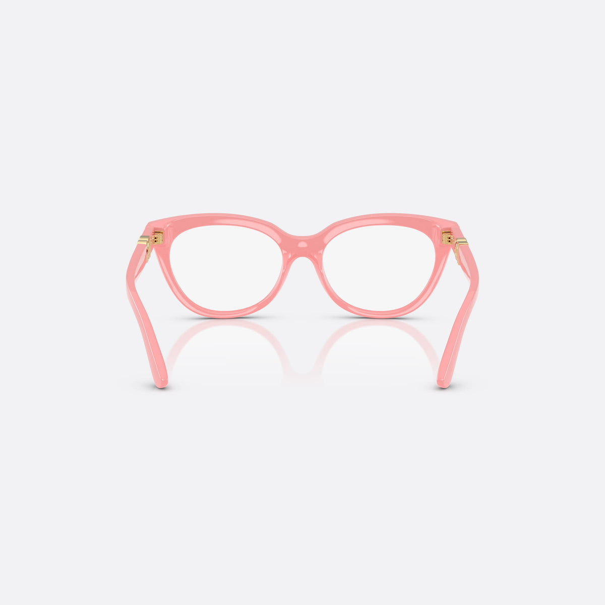 Dolce & Gabbana DX5005U 3098 eyeglasses, pink butterfly frame for kids, plain bridge with central ridge, full-rim front, back view