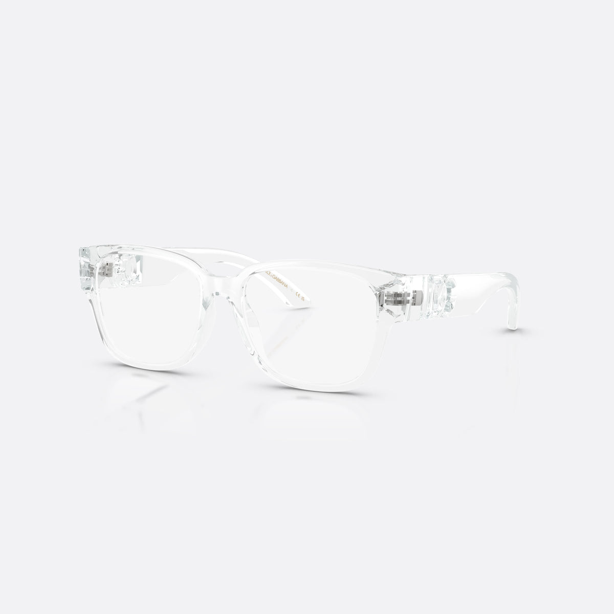 Dolce & Gabbana DX5006 3133 eyeglasses, clear square frame for kids, plain bridge, brand logo on temples, full-rim front