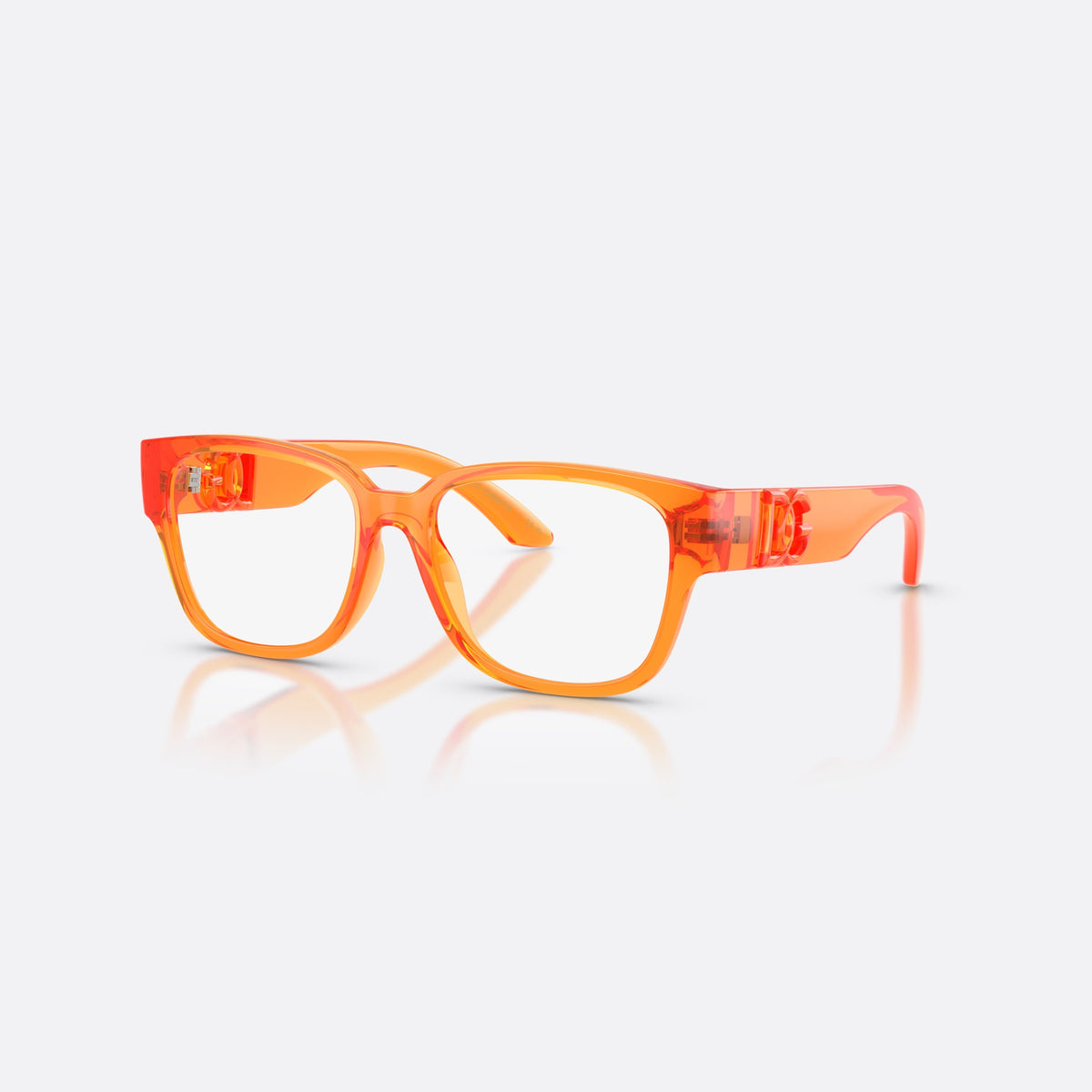 Rame ochelari de vedere Dolce & Gabbana DX5006 3388, patrati portocaliu, pentru copii, punte simplă, logo al brandului pe brațe, brațe late, conice