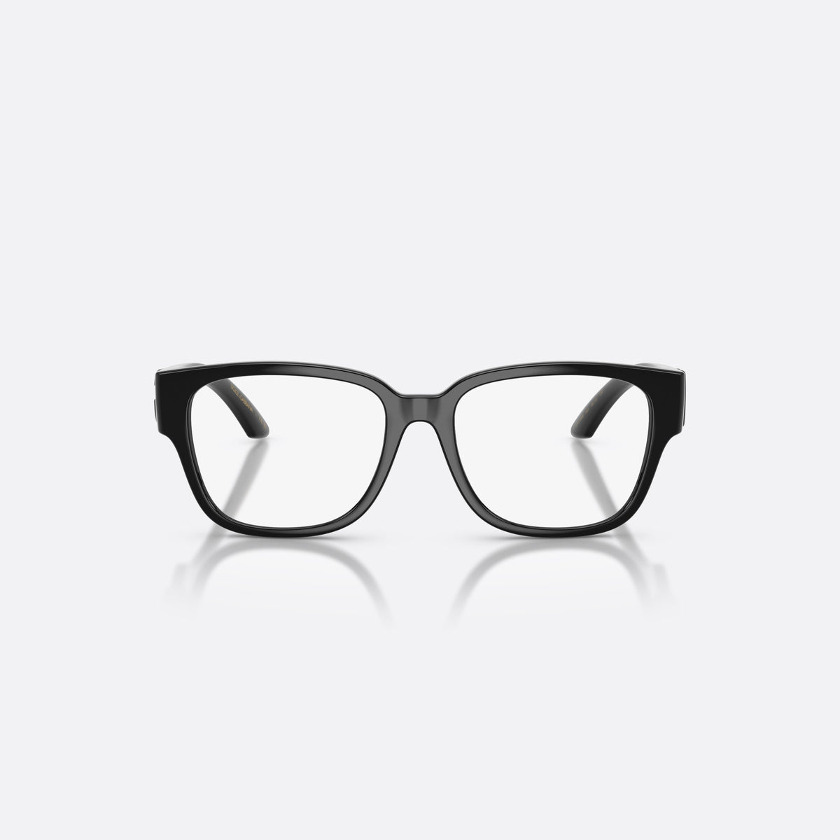 Dolce & Gabbana DX5006 501 eyeglasses, black square frame for kids, plain double bridge, brand logo plaque on temples, front view