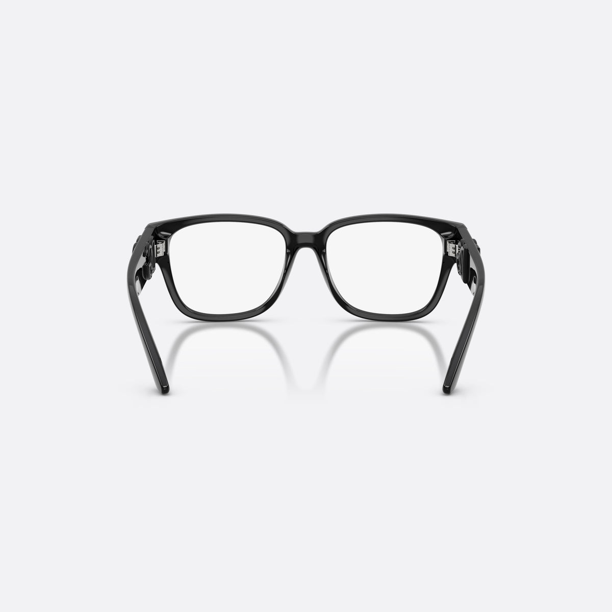 Dolce & Gabbana DX5006 501 eyeglasses, black square frame for kids, plain double bridge, brand logo plaque on temples, back view