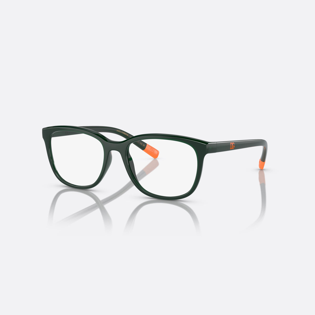 Rame ochelari de vedere Dolce & Gabbana DX5094 3068, rectangulari verde, pentru copii, punte simplă, logo al brandului pe braț, ramă completă