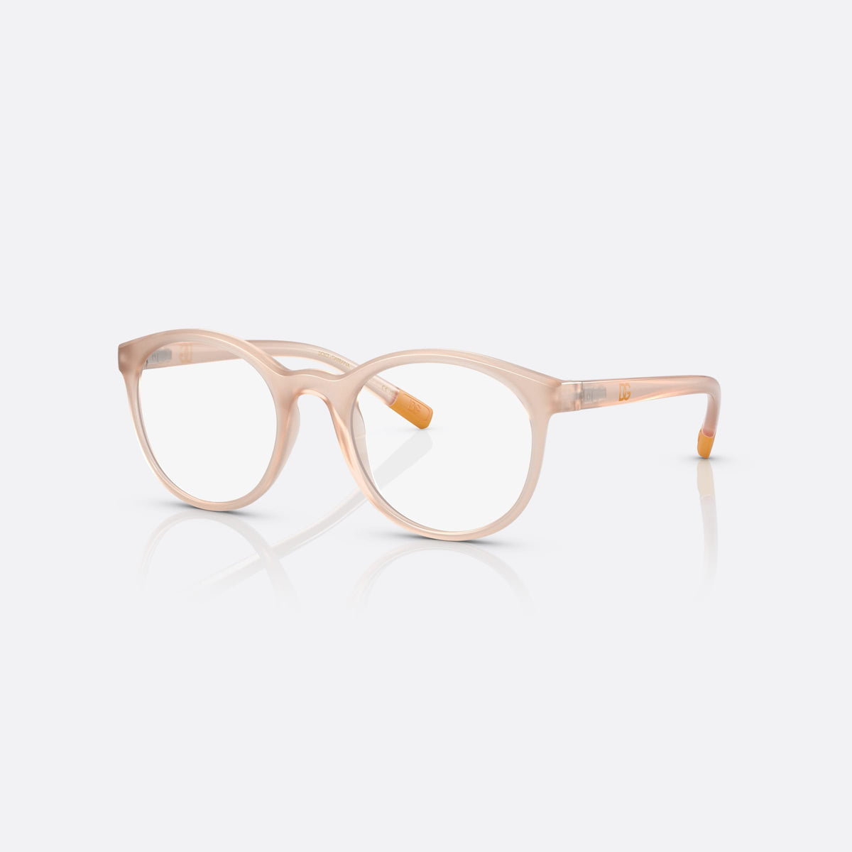 Dolce & Gabbana DX5095 3041 eyeglasses, pink phantos frame for kids, plain bridge, brand lettering on temples, full-rim frame