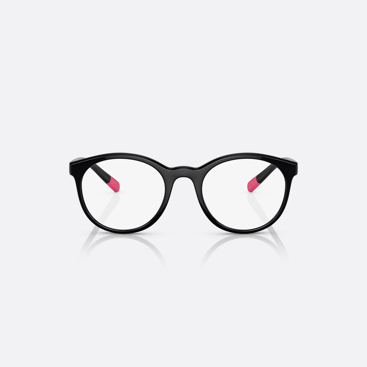 Dolce & Gabbana DX5095 501 eyeglasses, black phantos frame for kids, plain bridge, brand logo on temple, black hinges, front view