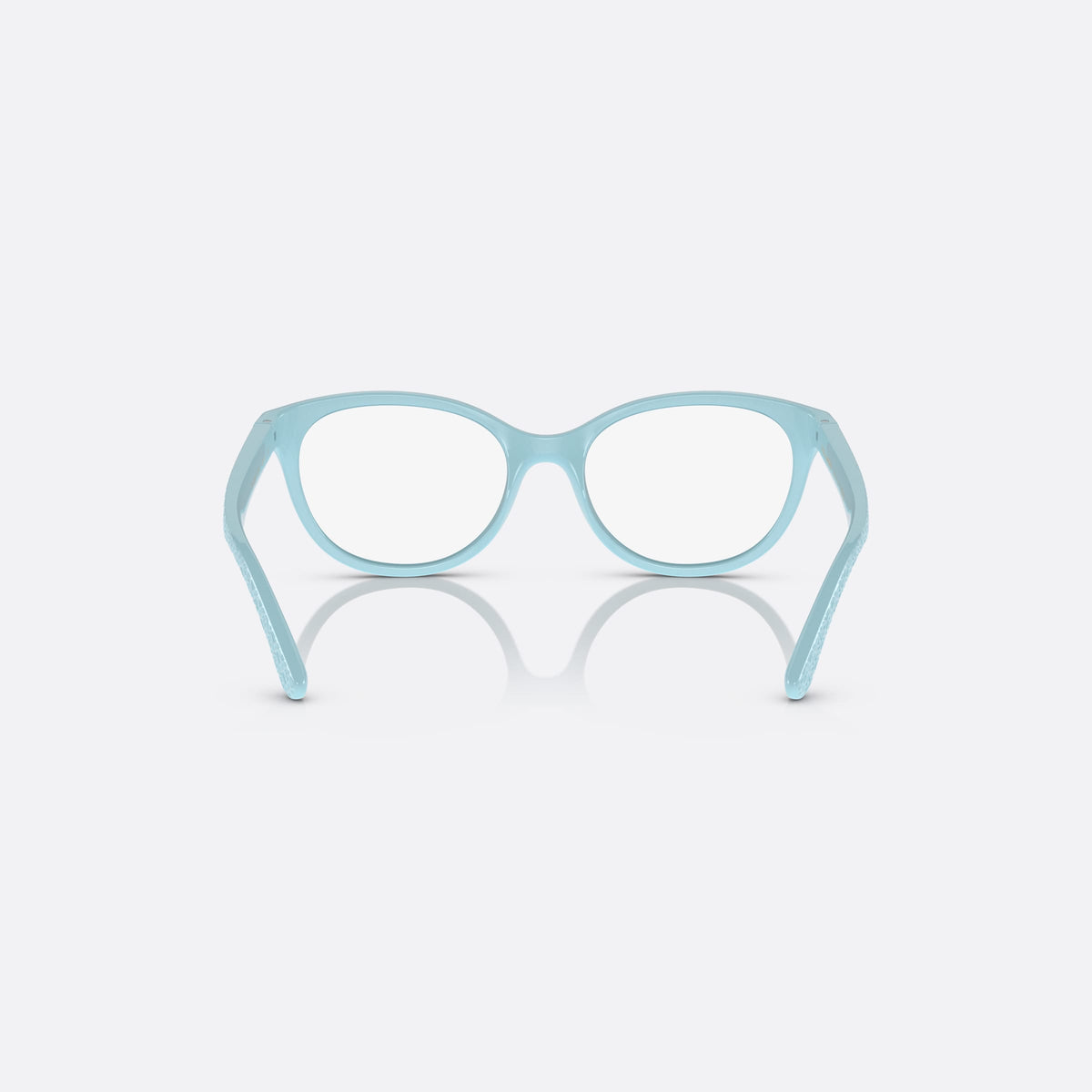 Dolce & Gabbana DX5096 3134 eyeglasses, blue butterfly frame for kids, plain integrated bridge, brand lettering on the temples, back view