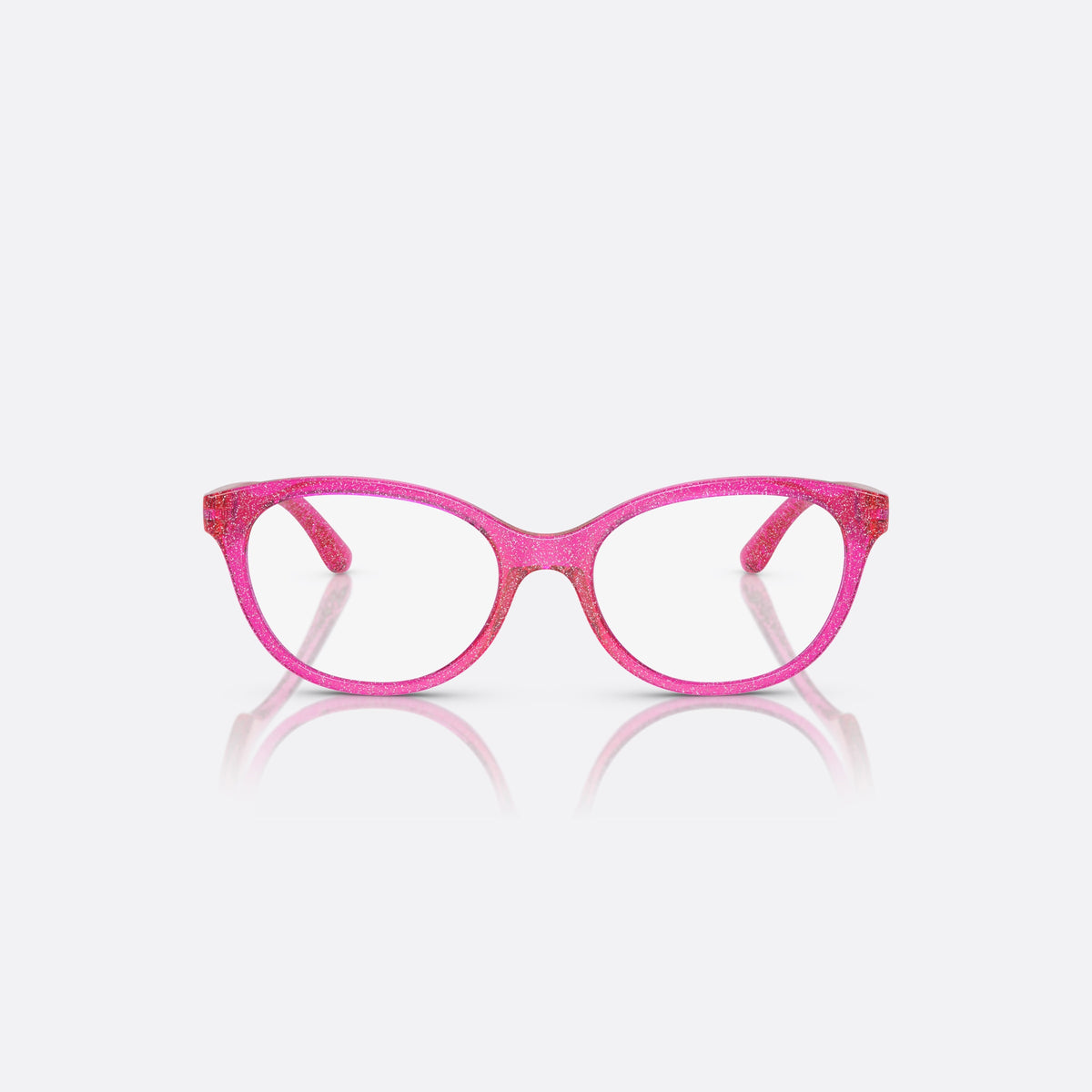 Dolce & Gabbana DX5096 3351 eyeglasses, pink butterfly frame for kids, plain integrated bridge, brand logo on temple, front view