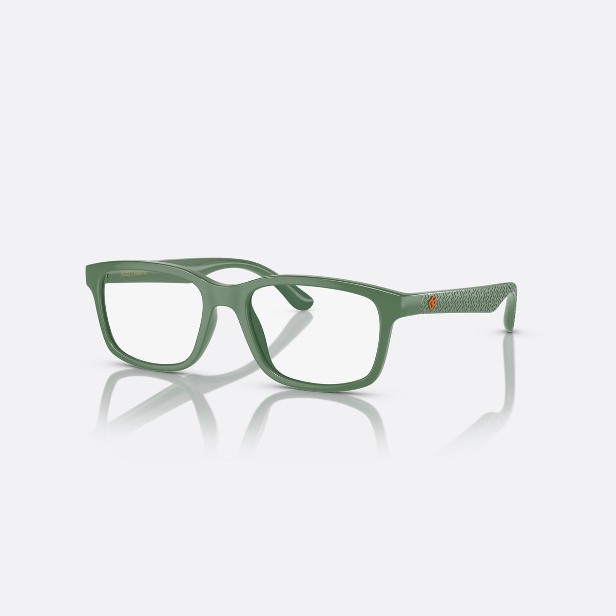 Rame ochelari de vedere Dolce & Gabbana DX5097 3329, rectangulari verde, pentru copii, punte simplă integrată, logo al brandului pe braț