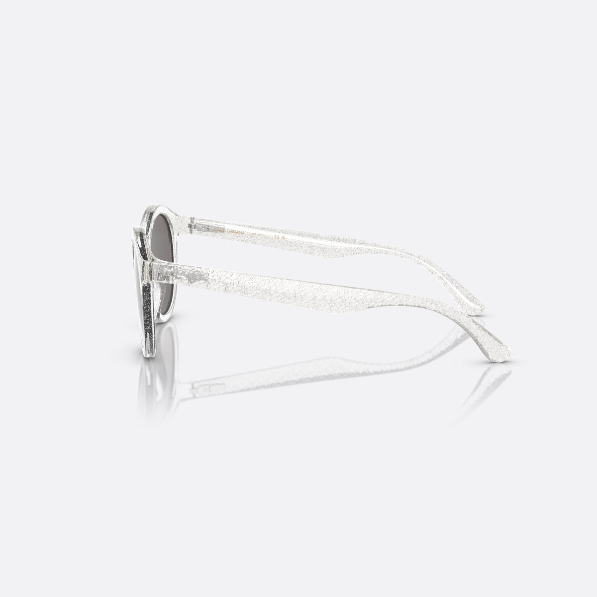 Ochelari de soare Dolce & Gabbana DX6002 31086G, phantos transparent, pentru copii, literele brandului pe brațe, ramă completă, lentile oglindă, vedere laterală