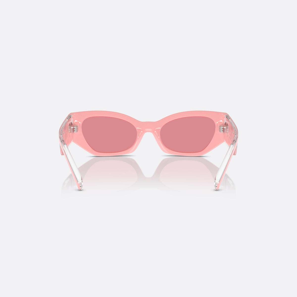 Dolce & Gabbana DX6003 30987V sunglasses, pink cat eye frame for kids, plain integrated bridge, brand lettering on temples, back view