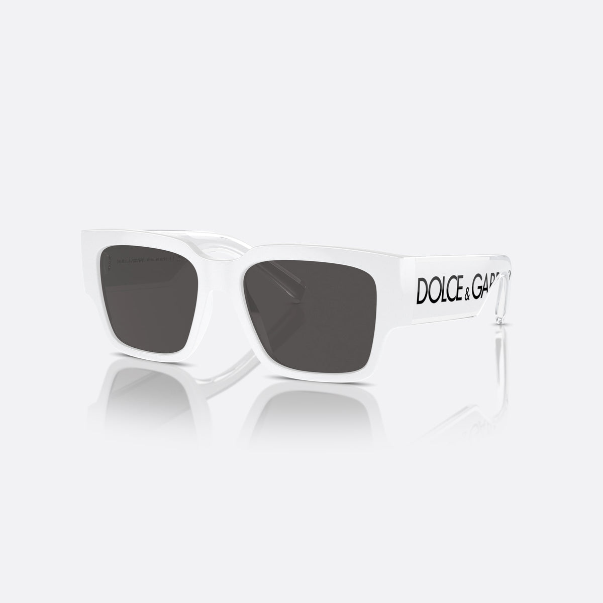 Ochelari de soare Dolce & Gabbana DX6004 331287, patrati alb, pentru copii, punte simplă, literele brandului pe braț, ramă completă