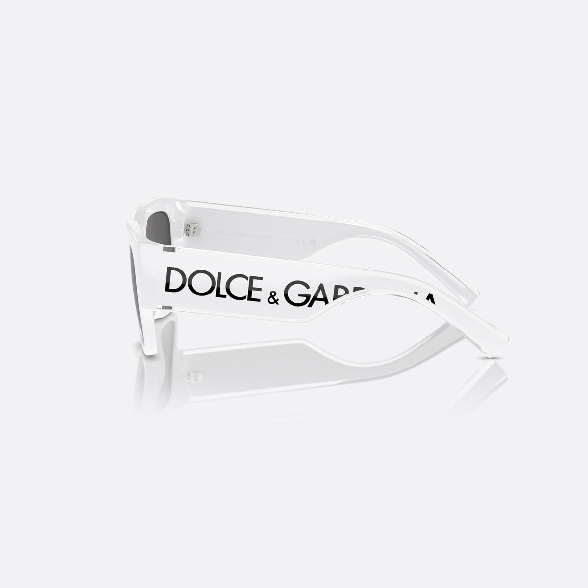 Ochelari de soare Dolce & Gabbana DX6004 331287, patrati alb, pentru copii, punte simplă, literele brandului pe braț, ramă completă, vedere laterală