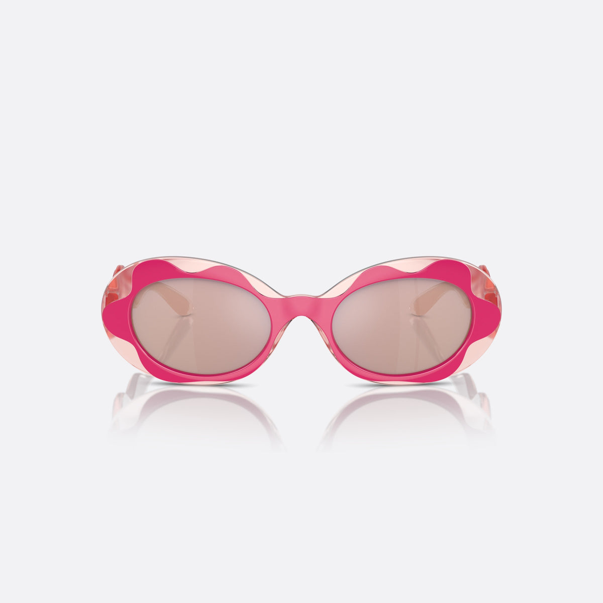 Dolce & Gabbana DX6005 30981T sunglasses, pink oval frame for kids, integrated bridge, no visible pads, front view