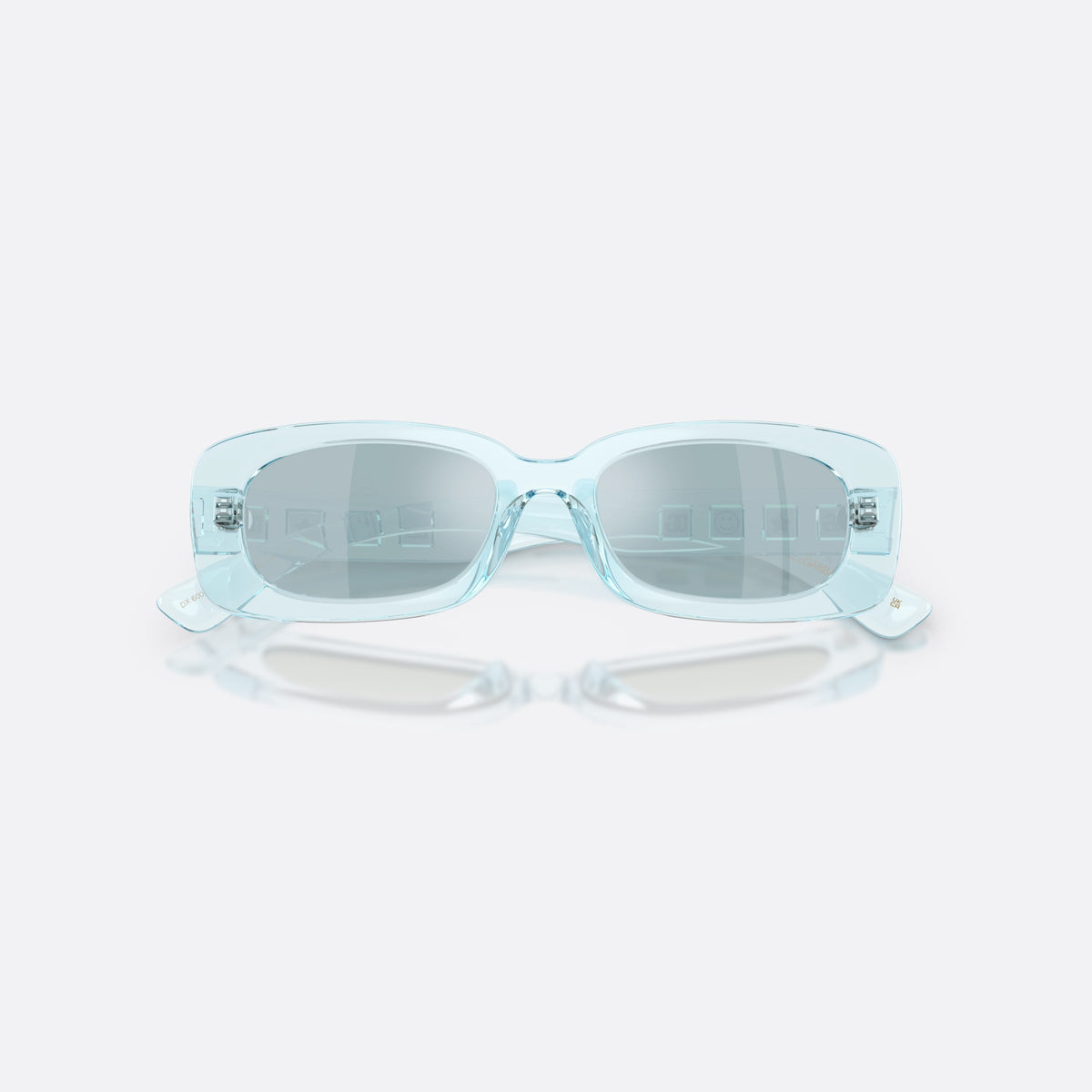 Dolce & Gabbana DX6006U 33466J sunglasses, blue rectangle frame for kids, plain integrated bridge, brand logo on temples, folded