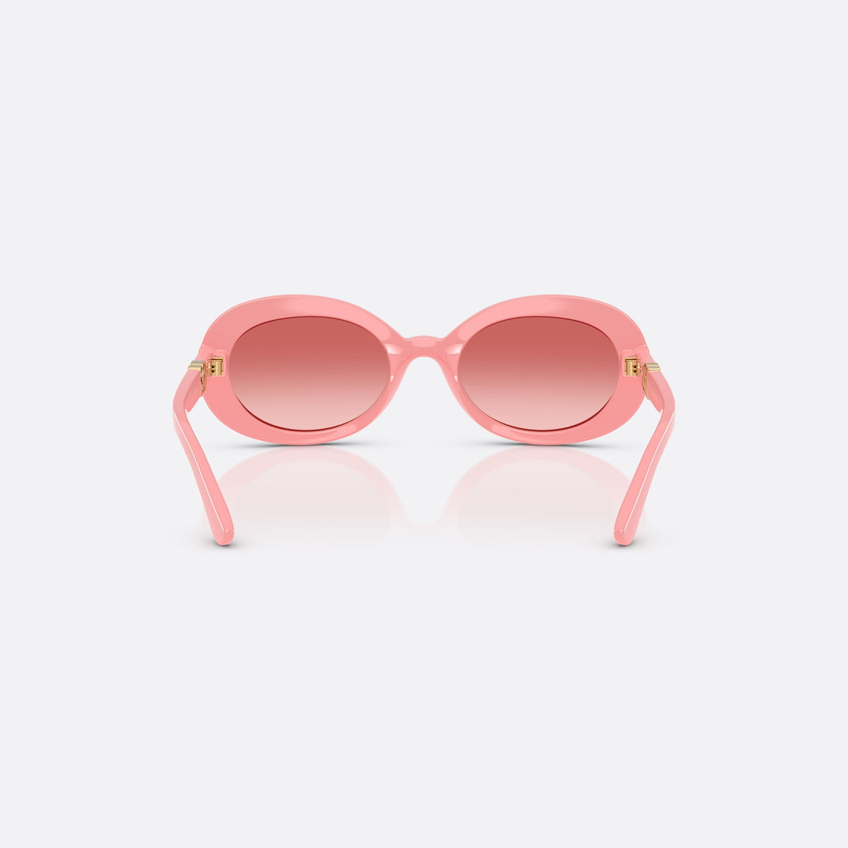 Dolce & Gabbana DX6007U 30982B sunglasses, pink oval frame for kids, plain bridge, brand logo on temple, full rim, back view