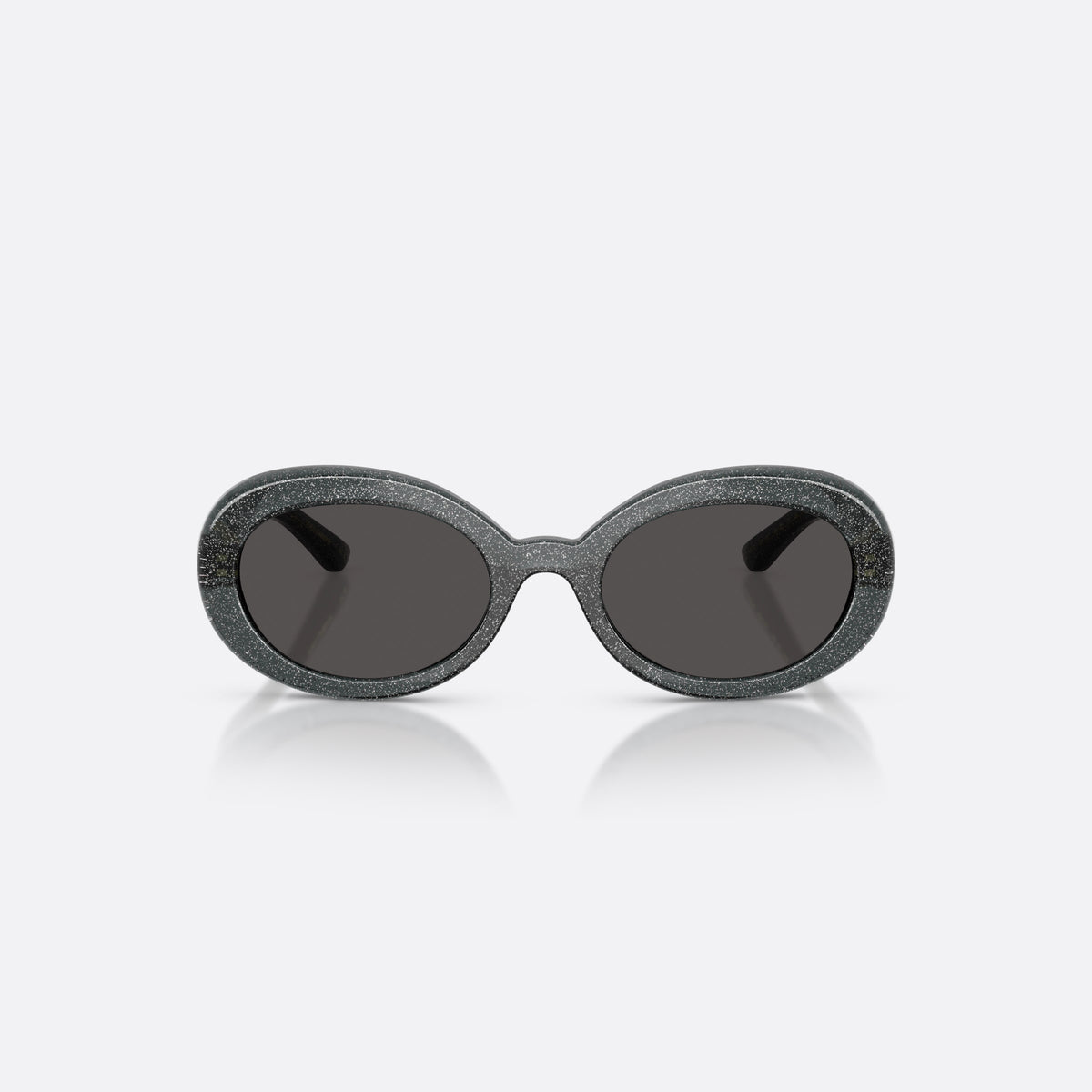 Ochelari de soare Dolce & Gabbana DX6007U 324187, ovali negru, pentru copii, punte simplă, logo al brandului pe braț, ramă completă, vedere din față