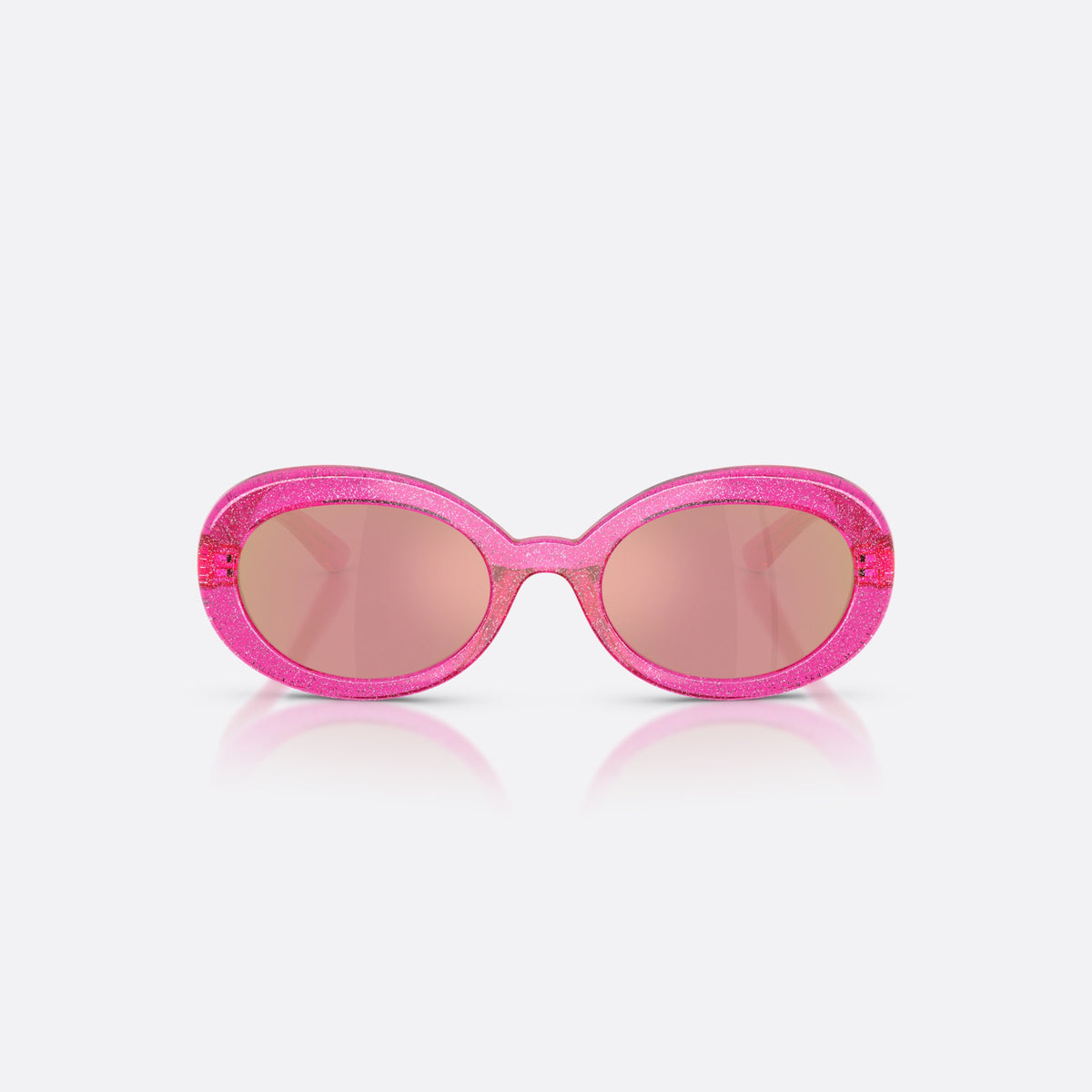 Dolce & Gabbana DX6007U 3351/Z sunglasses, pink oval frame for kids, plain bridge, brand logo on temple, full-rim frame, front view